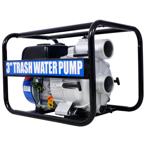 Semi Trash Pump 3 inch, 209cc 7HP 4 stroke OHV ENGINE, Gas Powered Semi Trash Water Pump 50 ft Discharge Hose, 12 ft Suction Hose with Complete Fittings,EPA compliant、、eastwooduniform