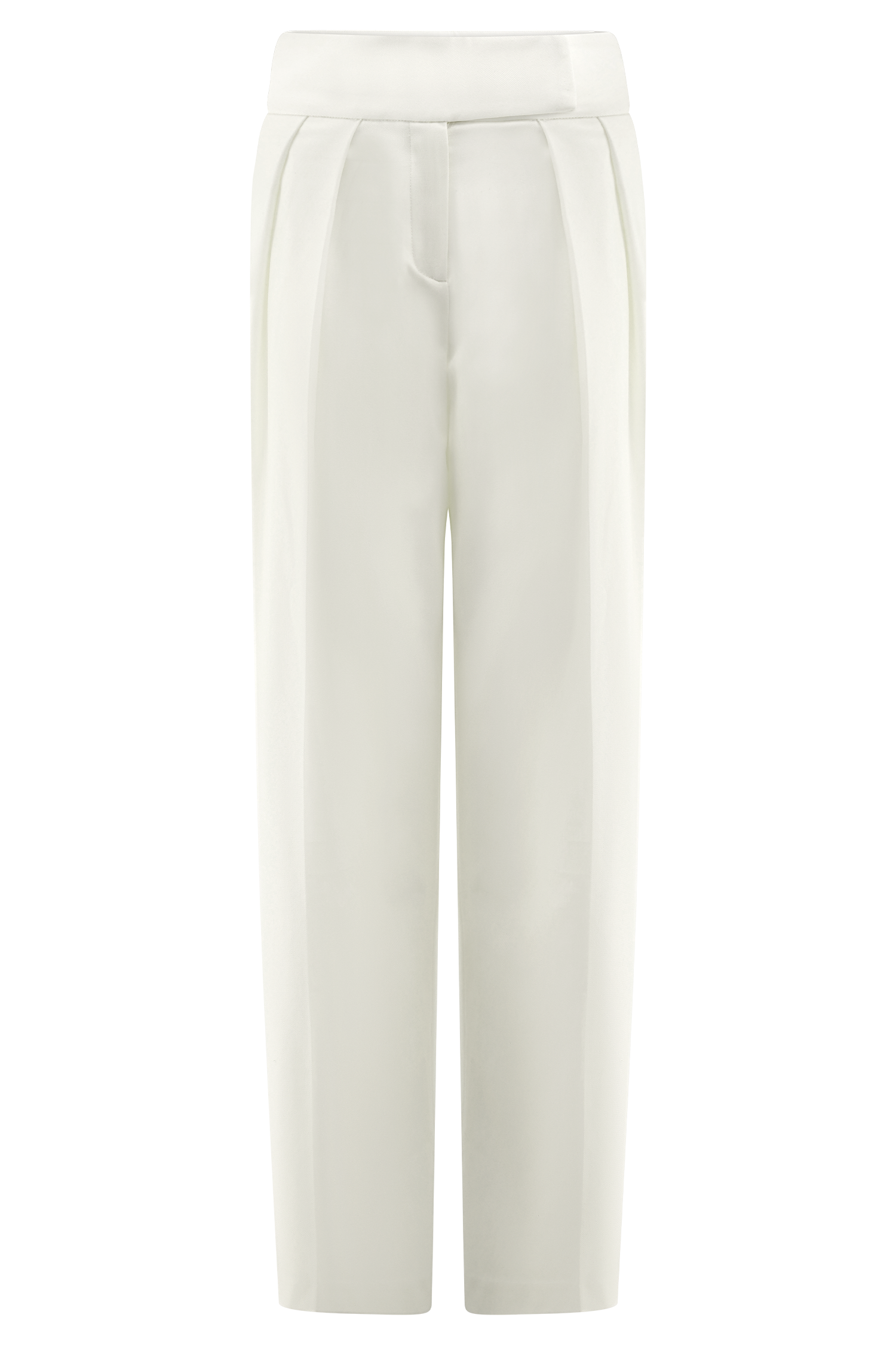 Penelope Pleated High Waisted Pants - Ivory、mySite、solidvoid