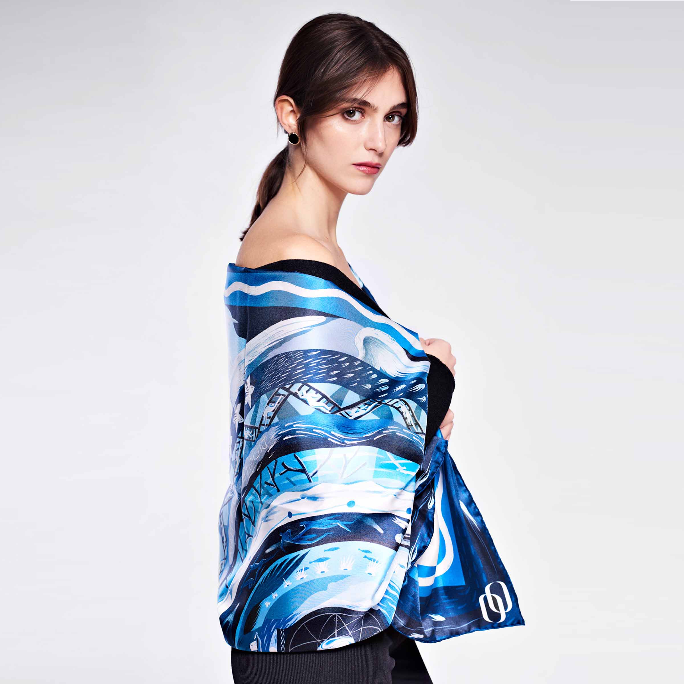 Silk Twill Stole PARADISO by Marco Brancato for Orequo、mySite、neckold