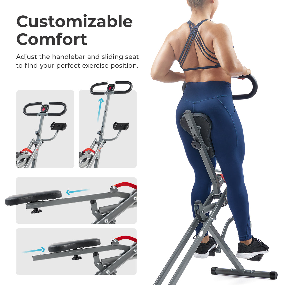  Smart Upright Row-N-Ride® Hydraulic Squat Assist Trainer Machine for Abs and Glute Workout、mySite、ghnorth