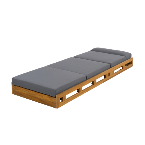 LOUNGE CHAISE SET, ACACIA WOOD WITH WATER-RESISTANT LOUNGE CUSHIONS (CREAM & 4 INCH THICK) - MATCHING DARK GREY VERSION AVAILABLE、、eastwooduniform
