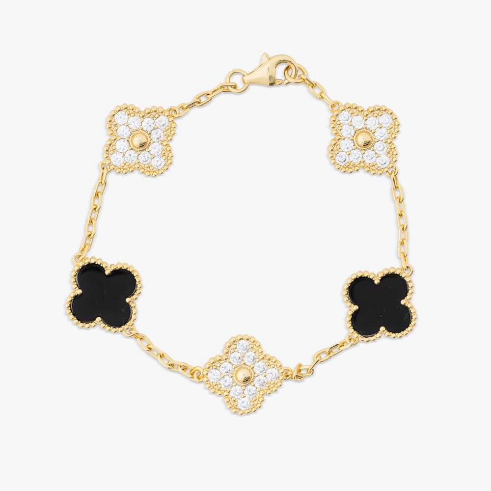 Yellow Gold Agate Four Leaf Bracelet、mySite、hinf8tx79