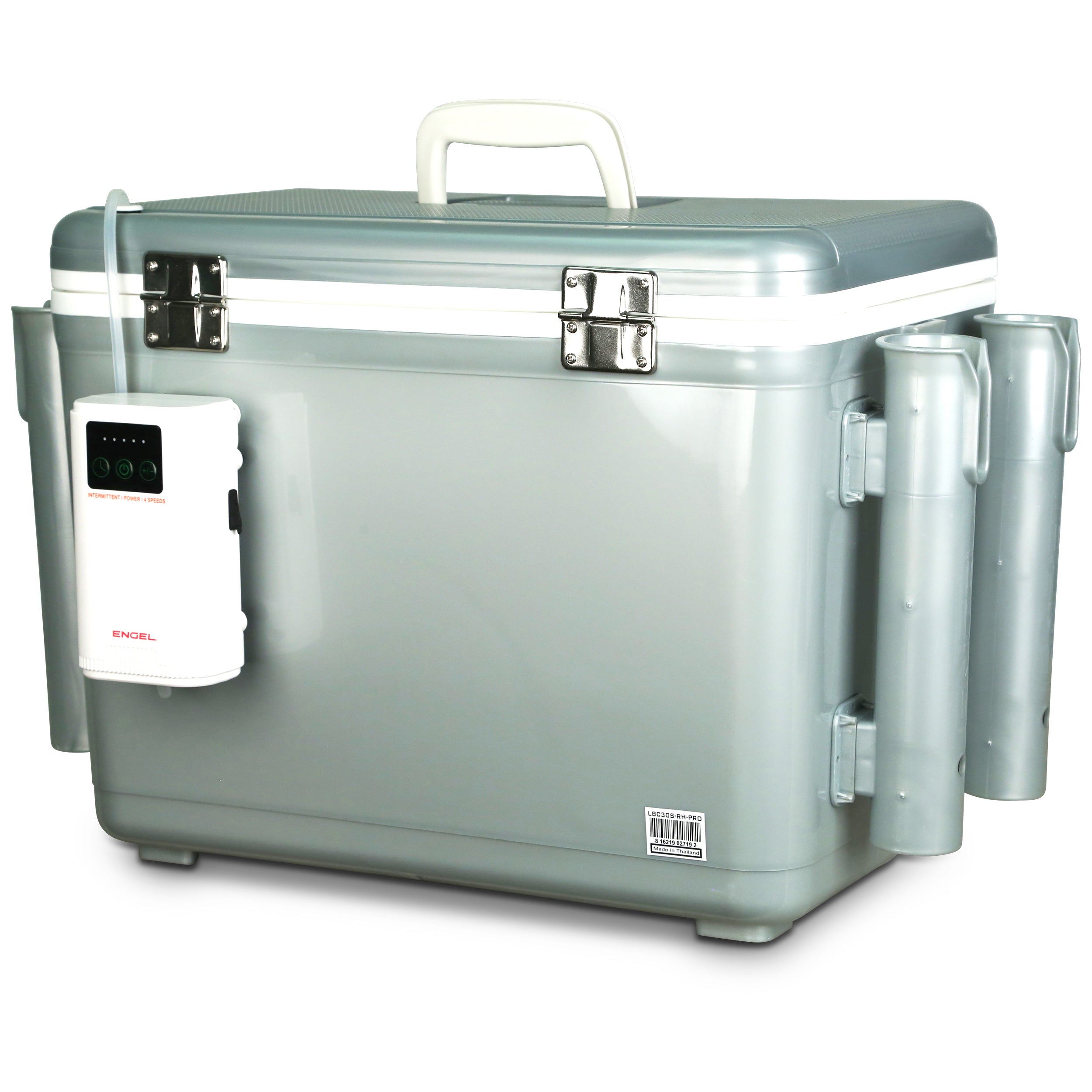 Engel 30Qt Live bait Pro Cooler with AP4 XL Rechargeable Aerator, Rod Holders & Stainless Hardware、mySite、noshort