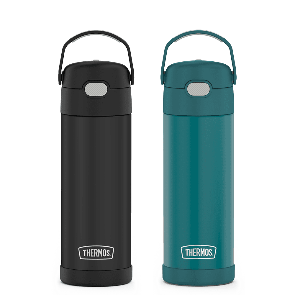 16oz FUNtainer Water Bottles Bundle - Matte Black & Dark Sea Green、mySite、noshort
