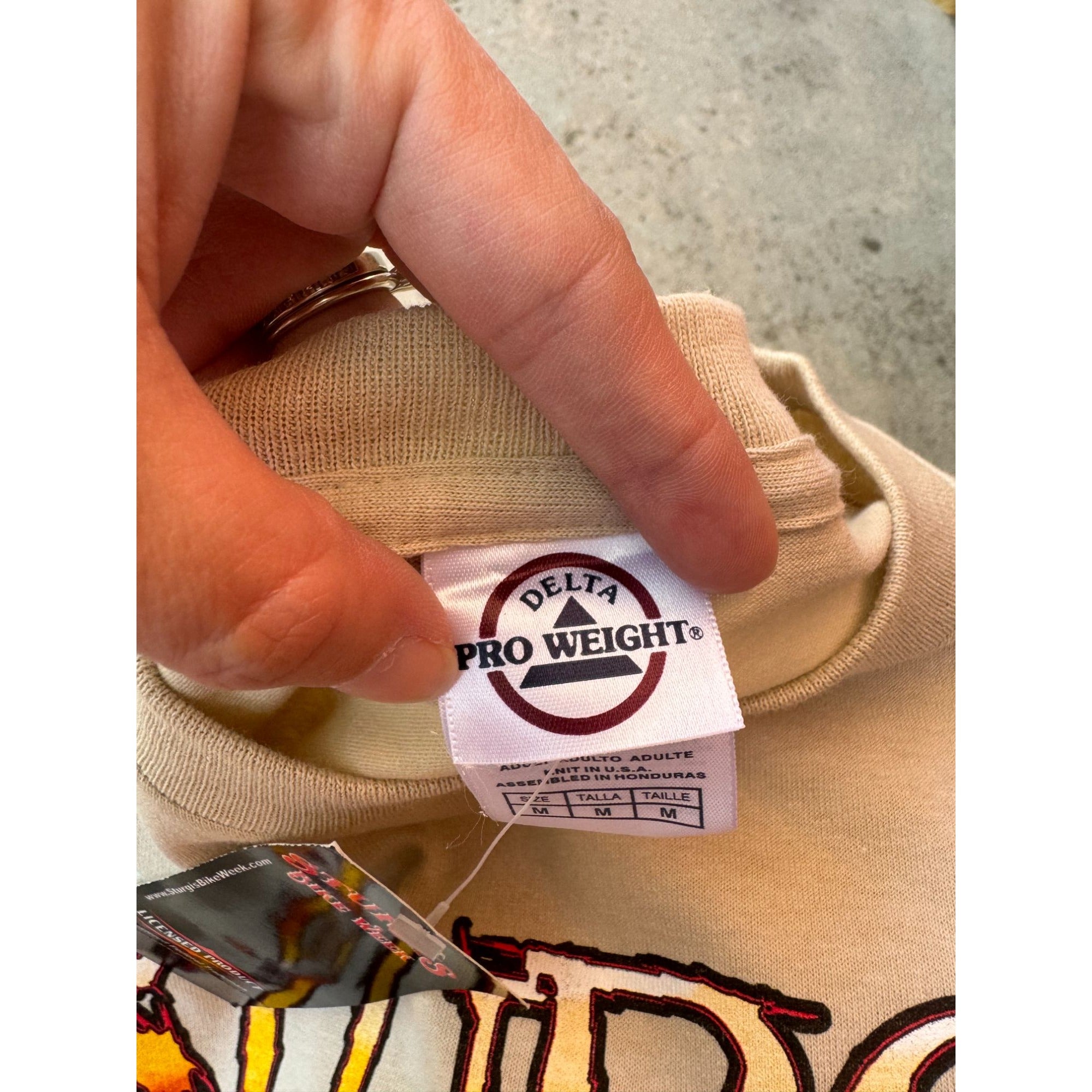 NWT 2007 Sturgis Bike Week Pork Chop Hogg Tan Motorcycle Graphic Tee Medium、mySite、garagedoors4me