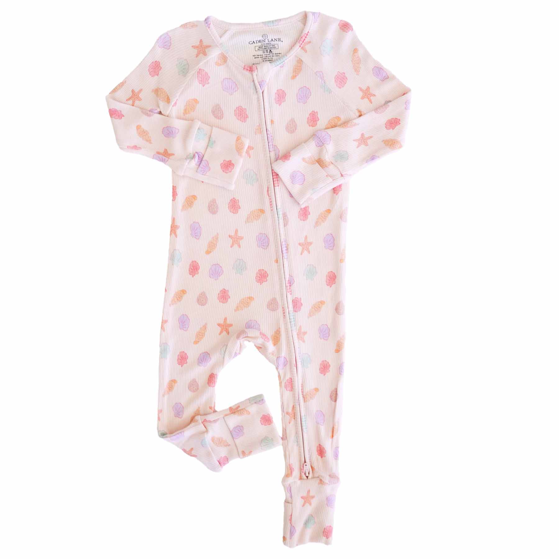  Saltwater Shells Bamboo Waffle Convertible Zip Romper、mySite、layawaytickets