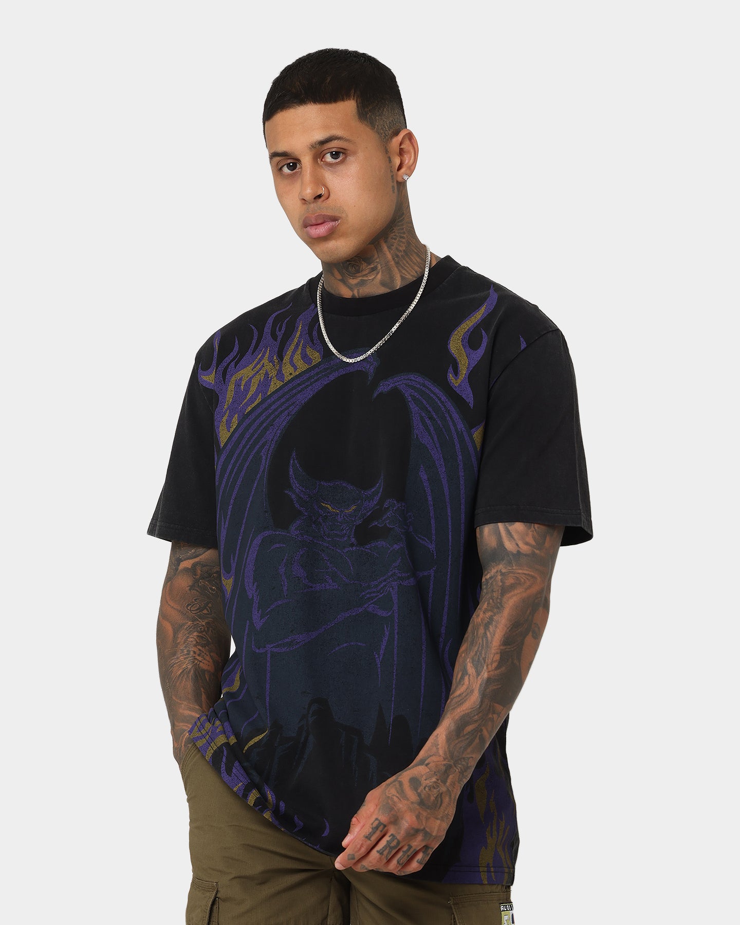 Disney Chernabog Vintage T-Shirt Washed Black、mySite、zt4zffjzw