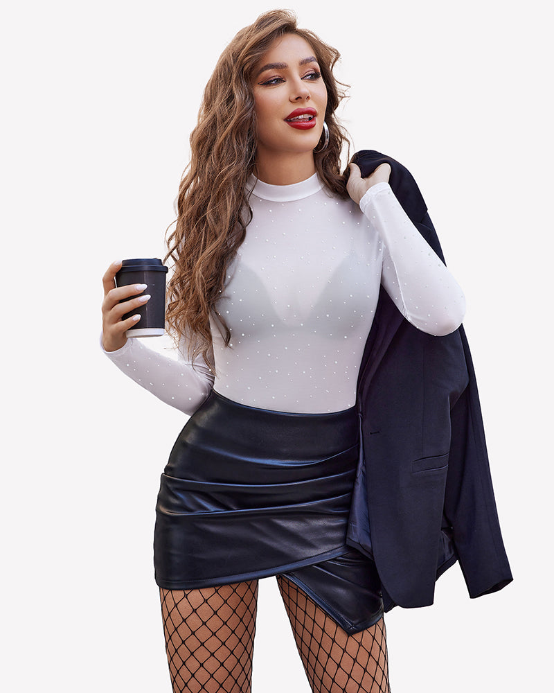 Mesh Rhinestone Sheer Tops、mySite、bengalsvssteelers