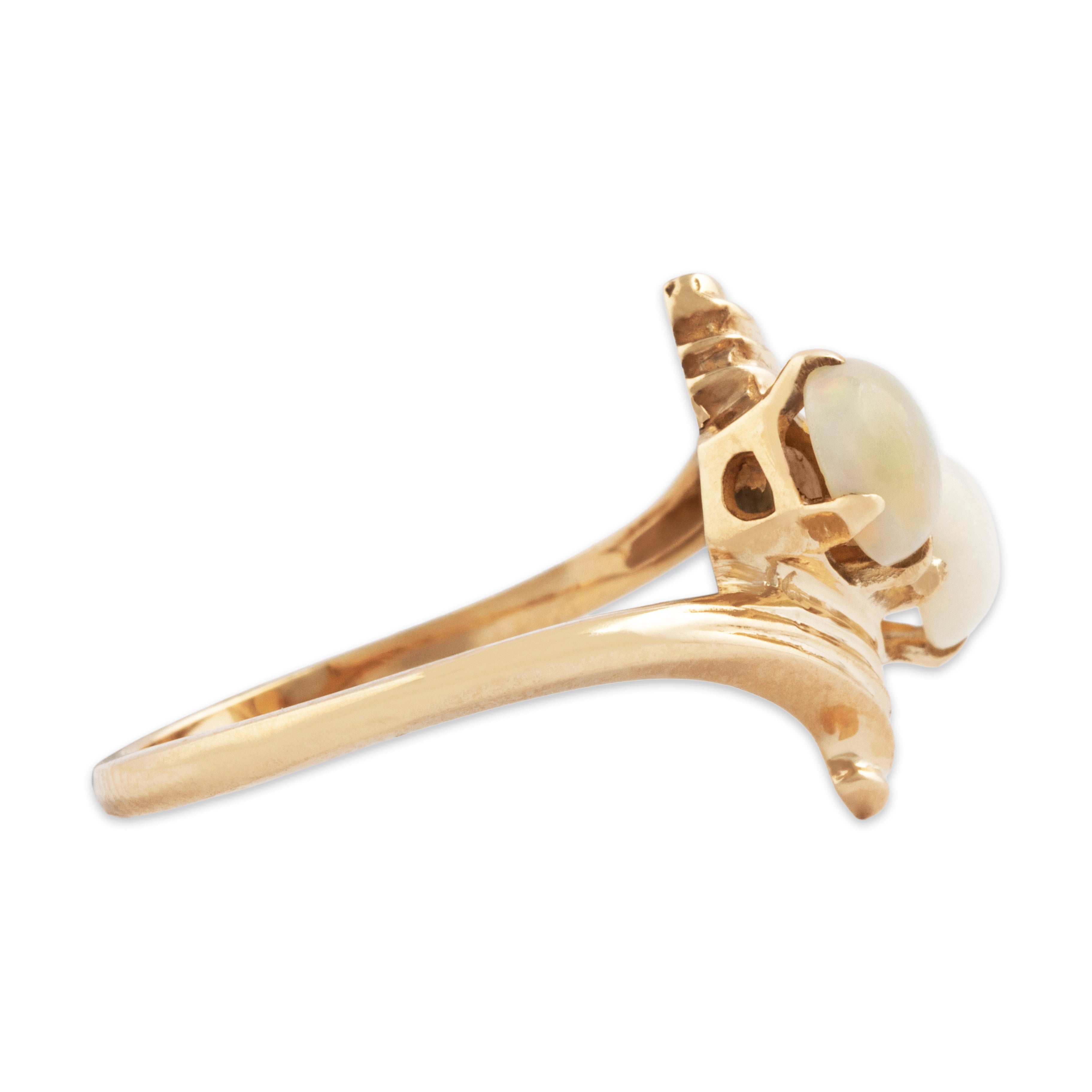 Vintage 10k Yellow Gold Opal Bypass Flourish Ring 7.25、mySite、hinf8tx79