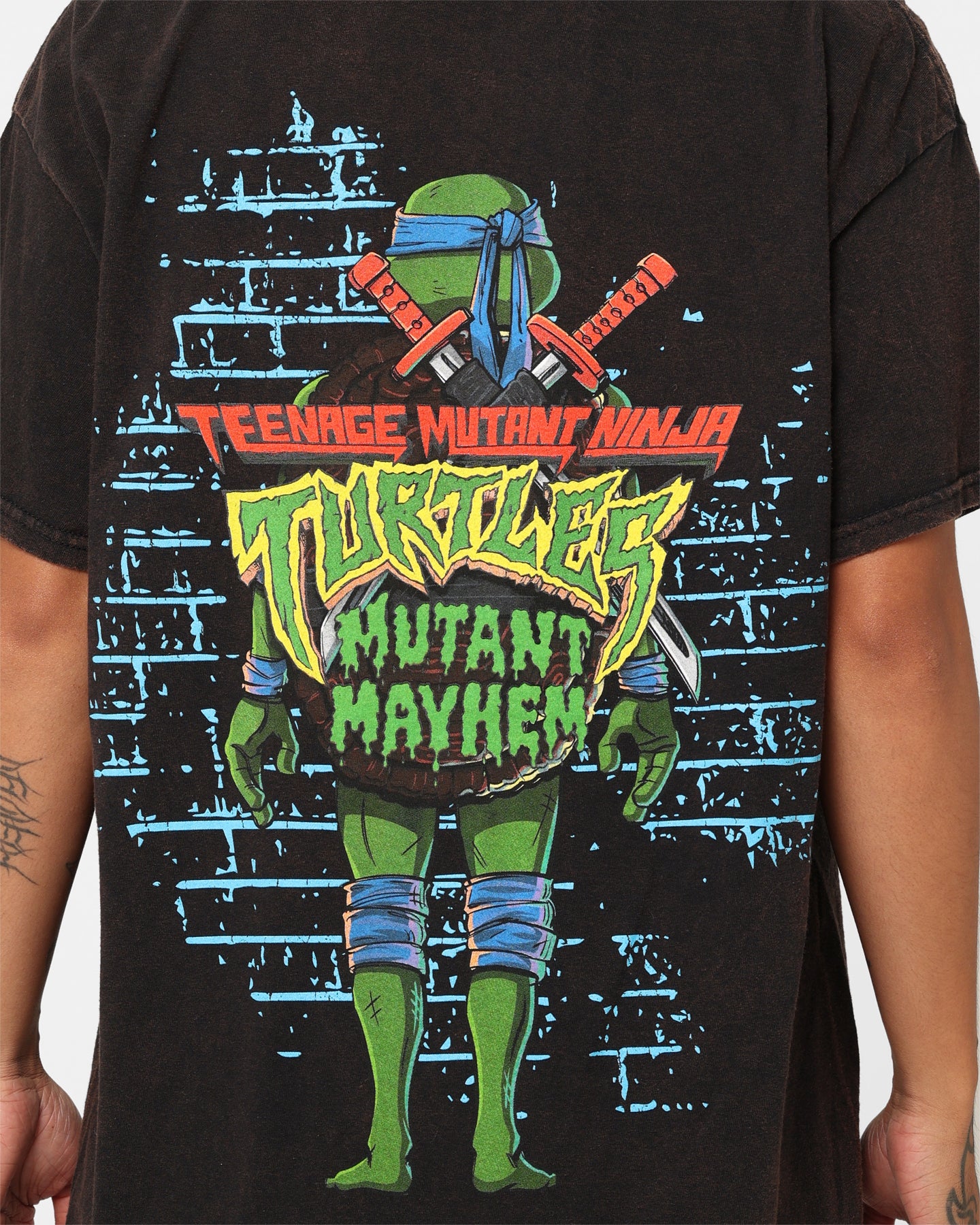 Goat Crew X Teenage Mutant Ninja Turtles Leonardo Vintage T-Shirt Black Wash、mySite、zt4zffjzw