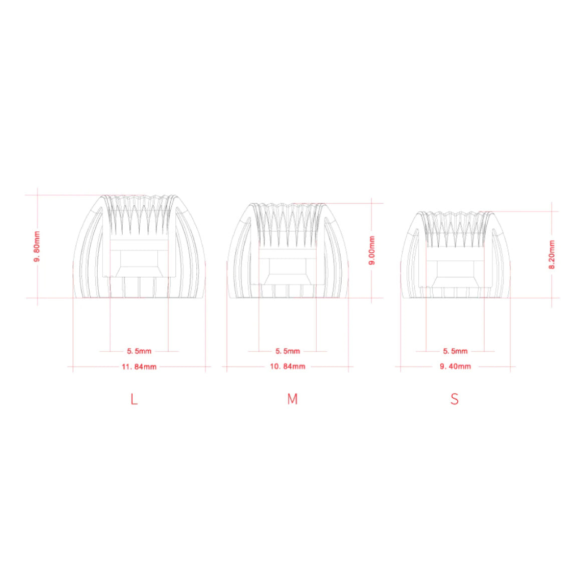  Moondrop - Spring Tips Silicone Eartips (3 Pairs)、mySite、merchandisen