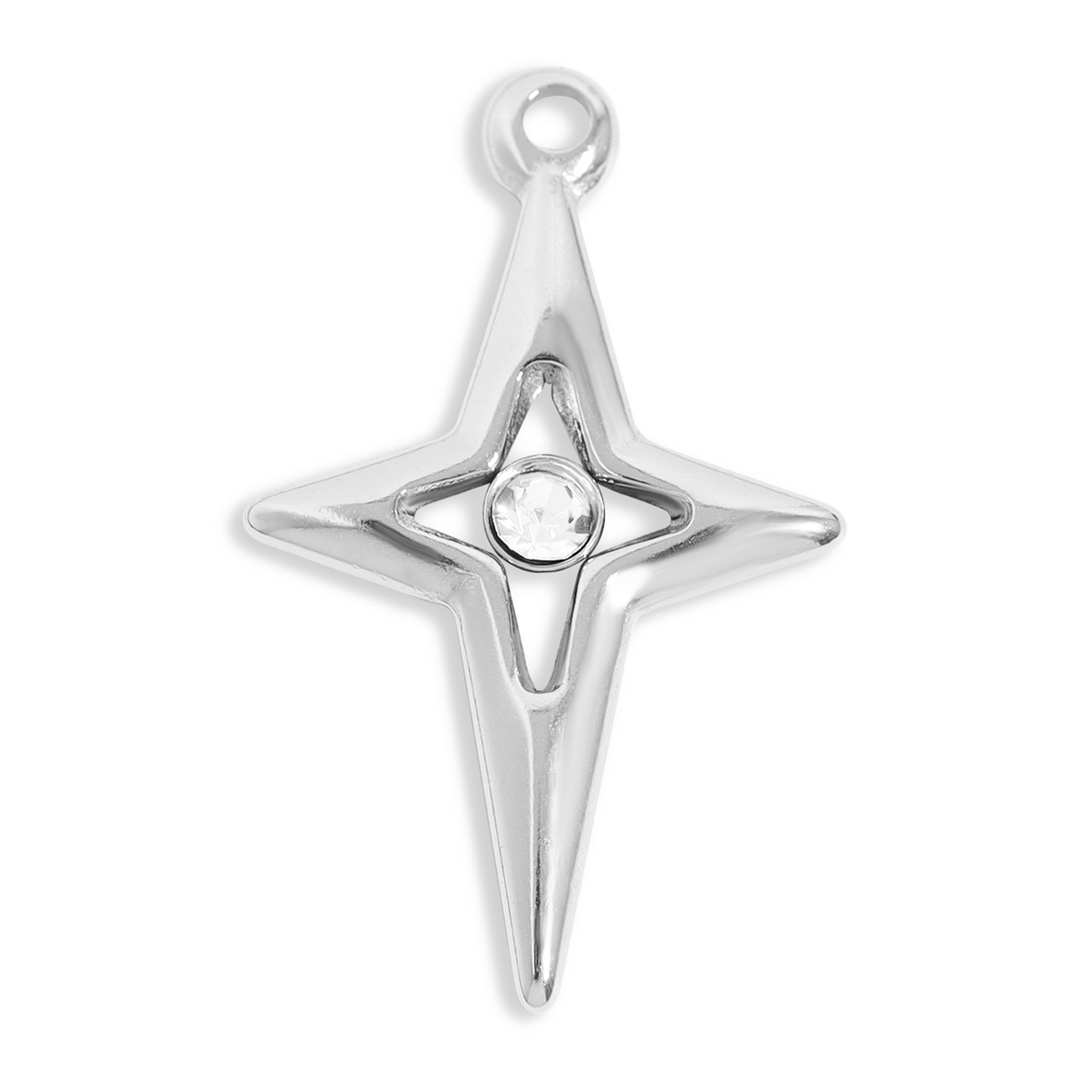 18K Gold PVD Stainless Steel Compass Star Charm / PDL0196、mySite、dreamappss