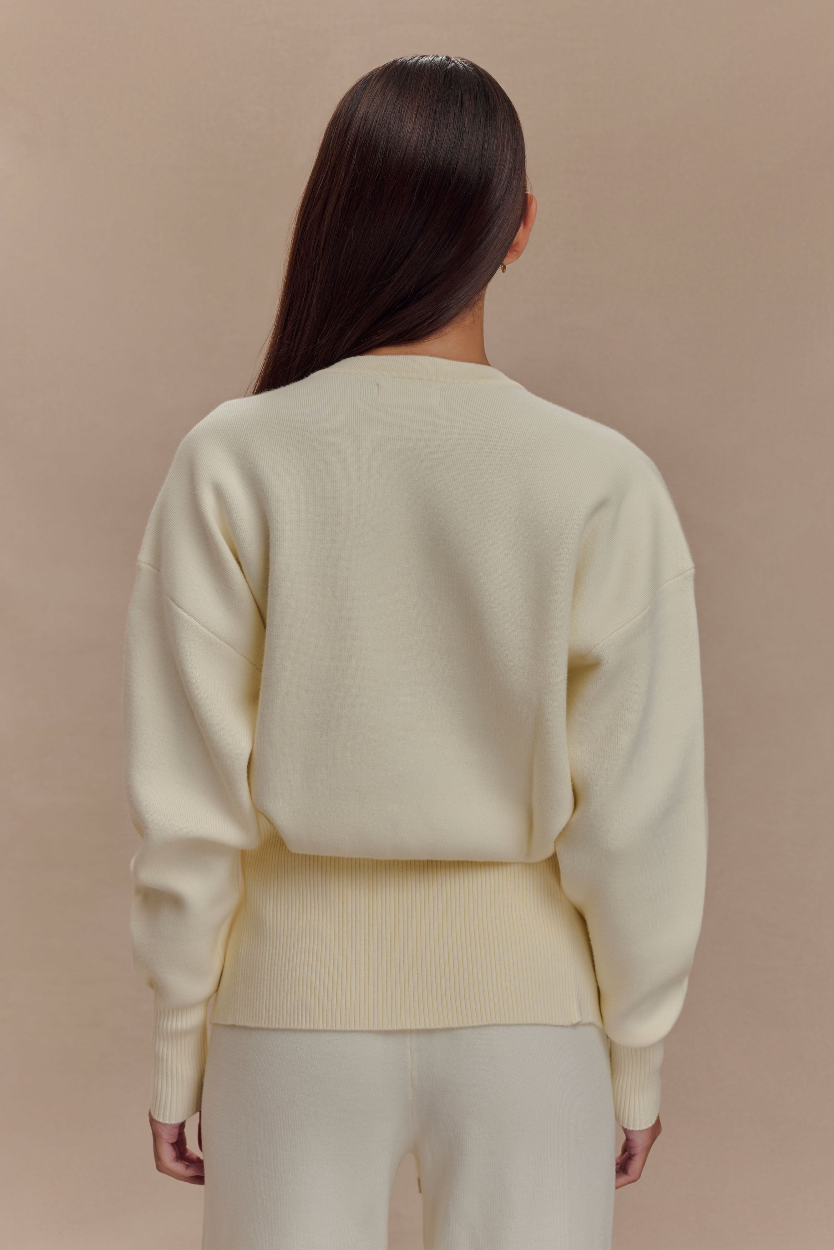 Alexia Buttoned Oversized Cardigan - Ivory、mySite、solidvoid