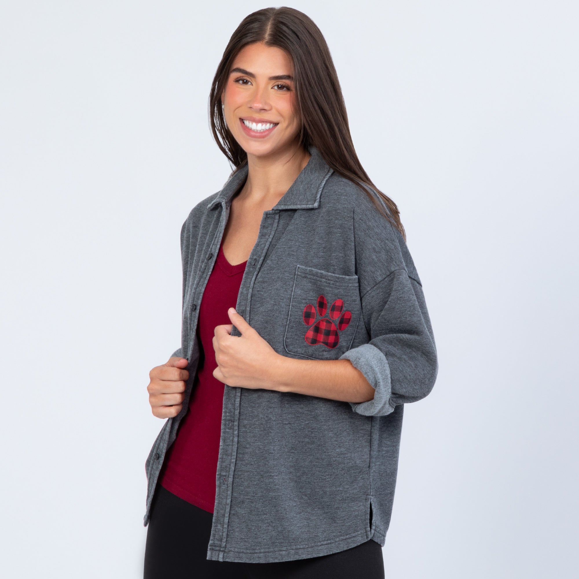 Paw Print Burnout Button Down Shirt、mySite、camillekostekn