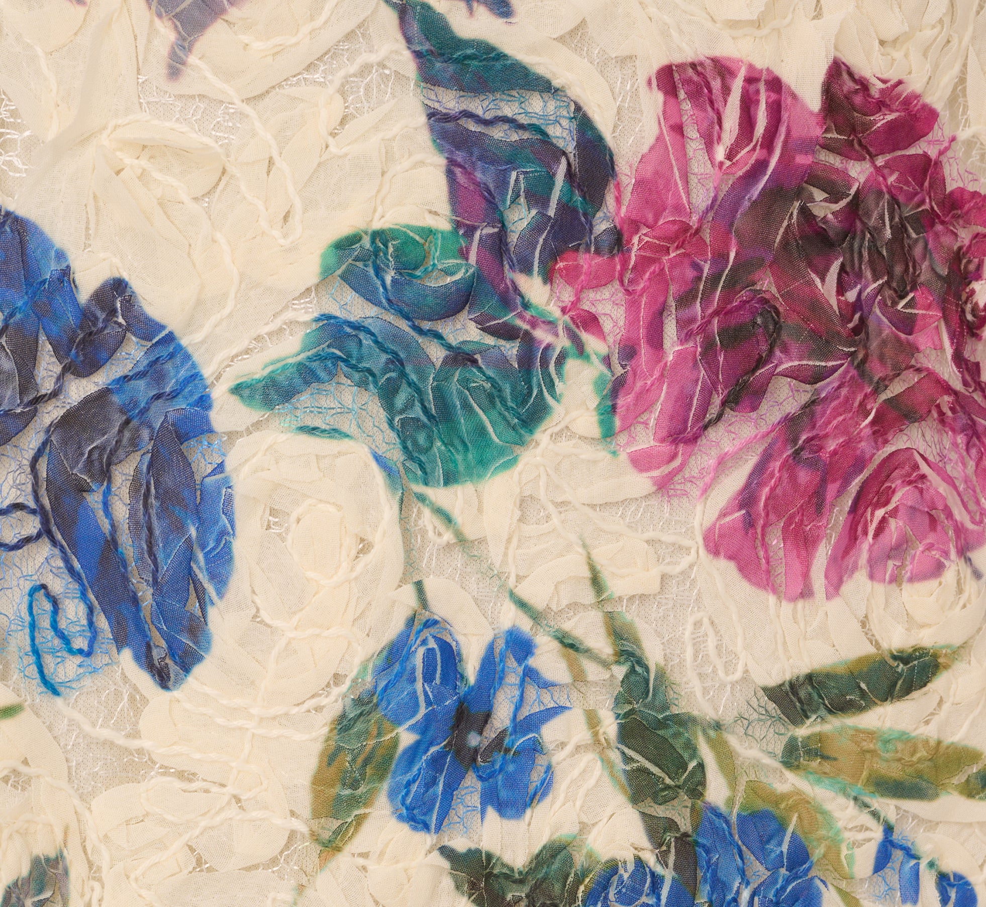 One Shoulder Floral Soutache Midi Dress In Alabaster Multi、mySite、solidvoid