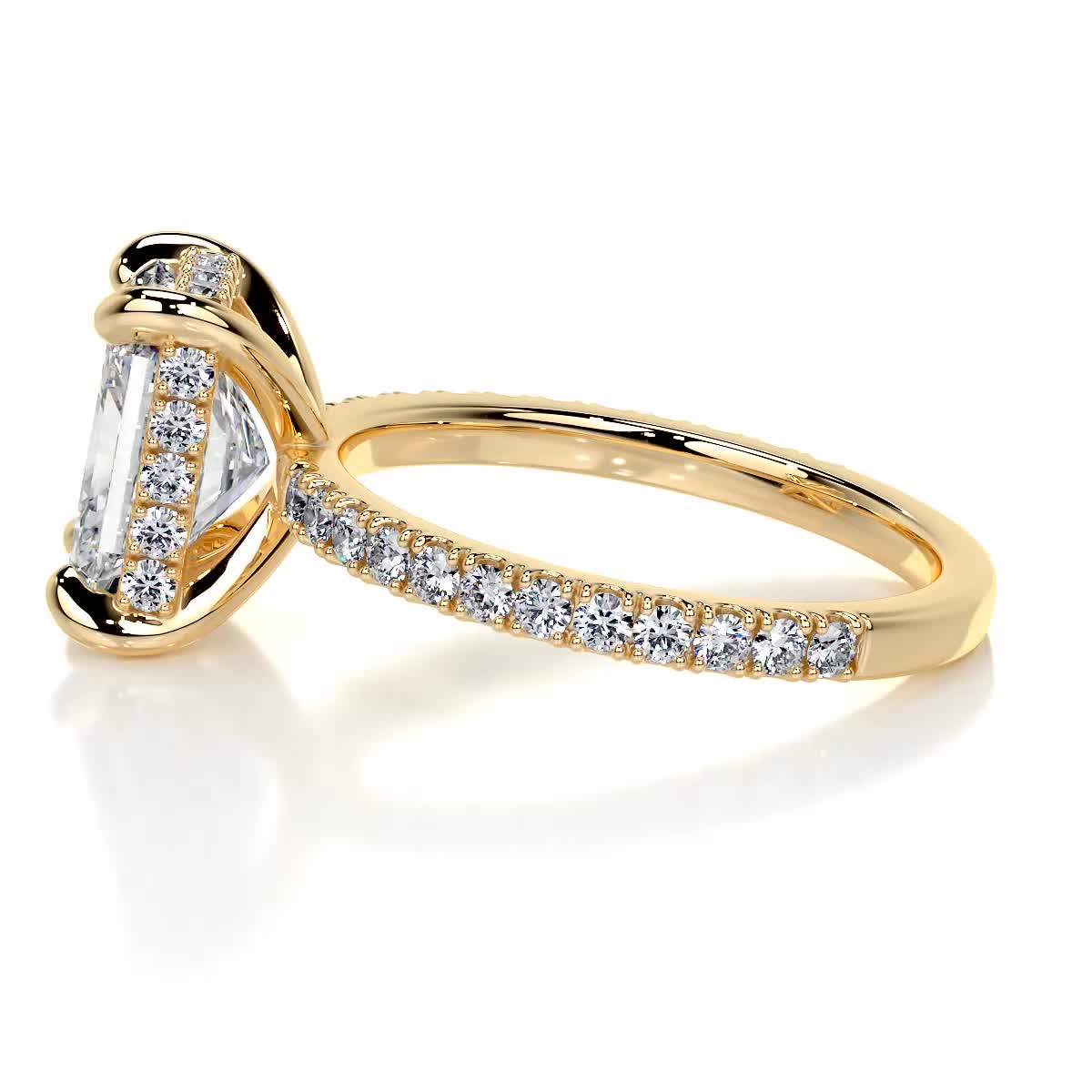 Luna Diamond Engagement Ring -18K Yellow Gold、mySite、hinf8tx79
