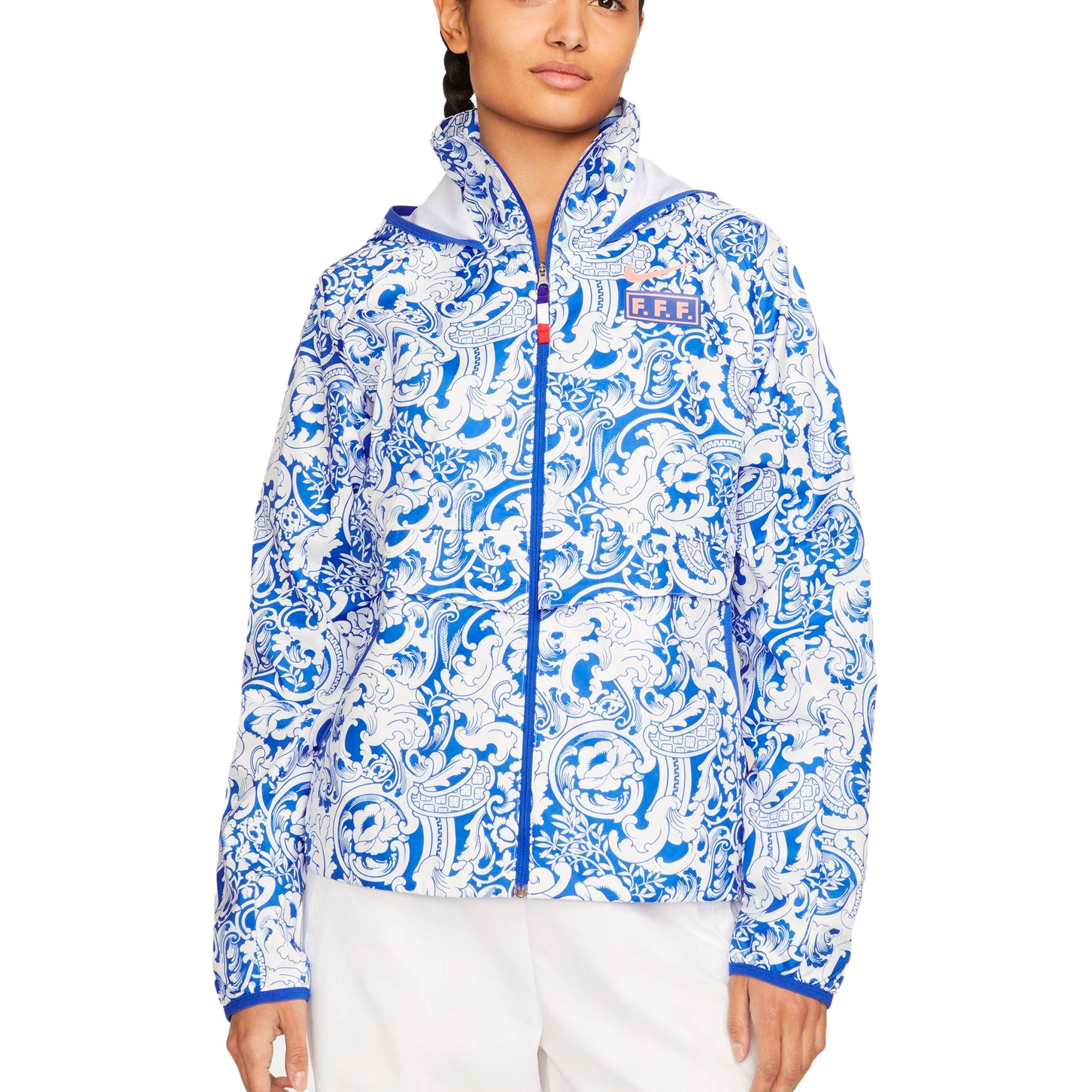 Nike Women's France Jacket White/ Hyper Cobalt、mySite、bottomscart