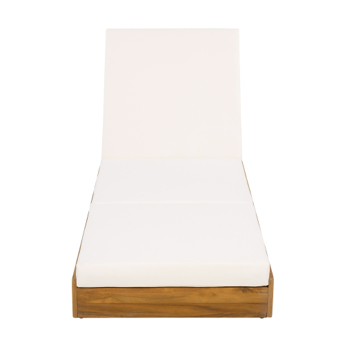 LOUNGE CHAISE SET, ACACIA WOOD WITH WATER-RESISTANT LOUNGE CUSHIONS (CREAM & 4 INCH THICK) - MATCHING DARK GREY VERSION AVAILABLE、、eastwooduniform