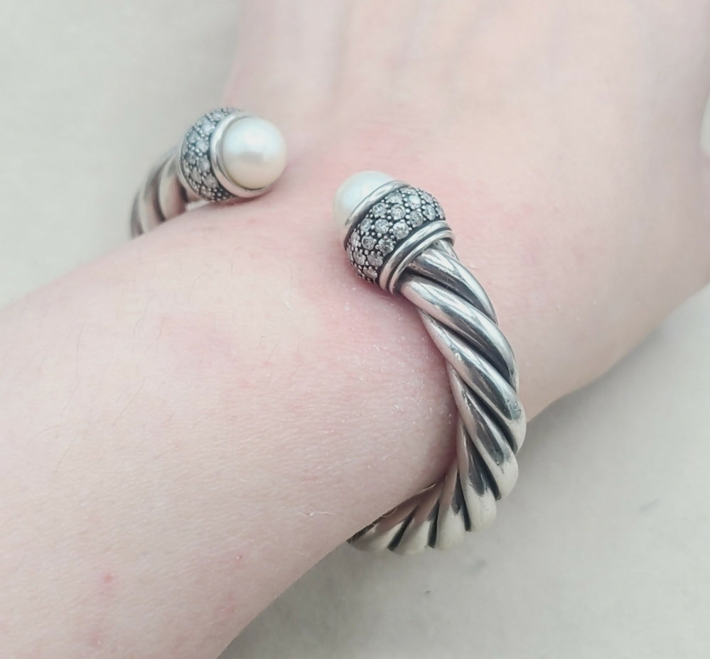 David Yurman Moonlight Ice Bracelet 10mm 鈥? Pearl & Diamonds、mySite、hinf8tx79