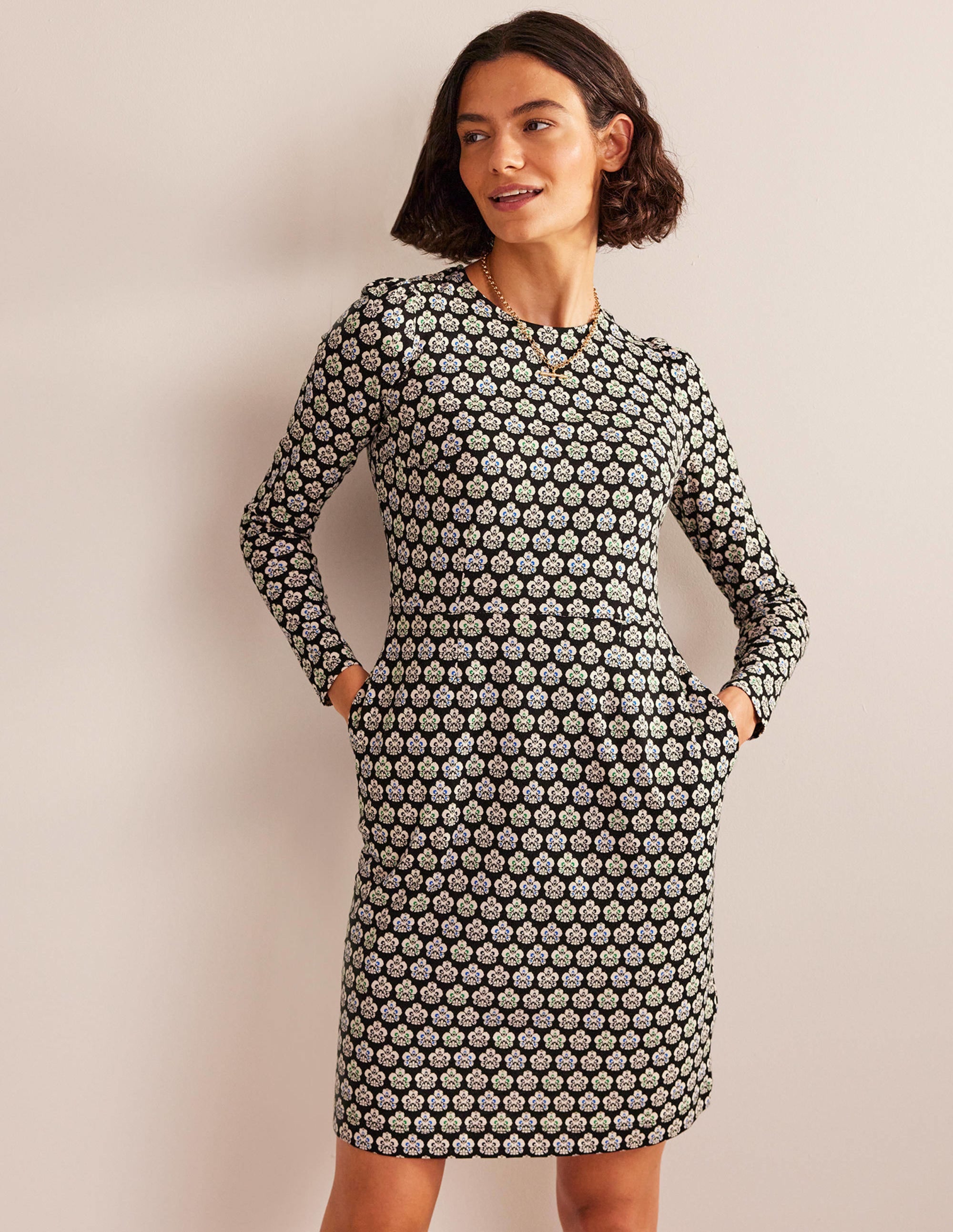  Penelope Jersey Dress-Black, Carnation Stamp、mySite、ashleygrahame