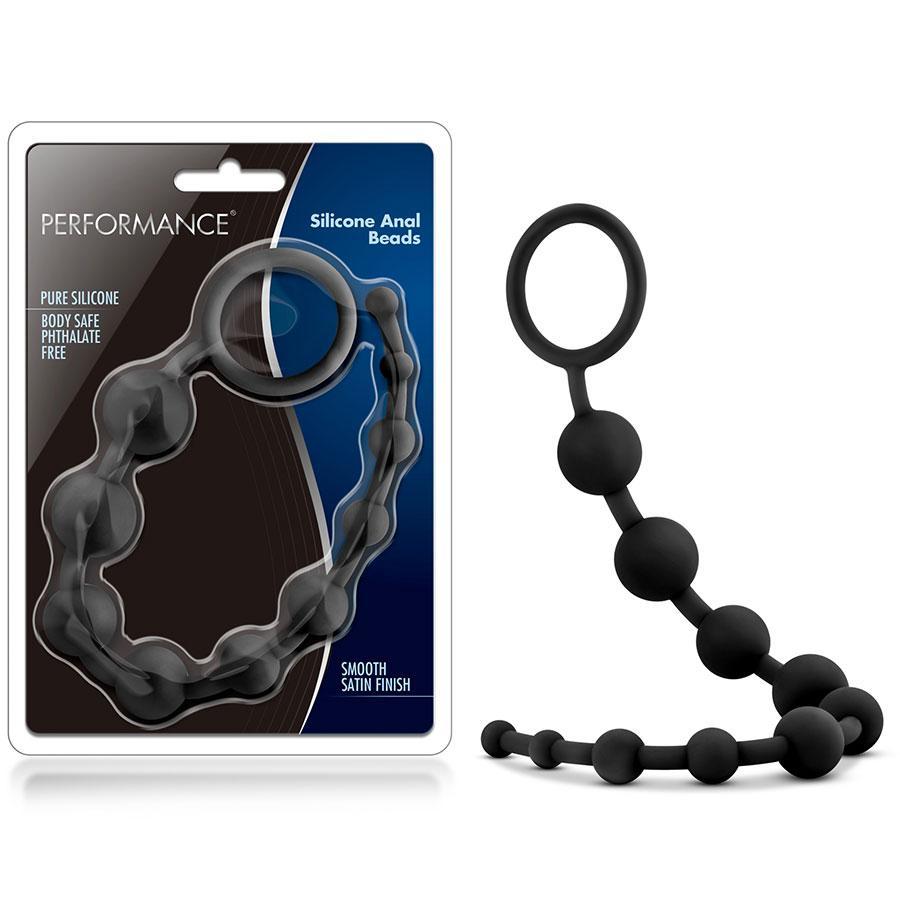 Performance Black Silicone Anal Beads by Blush Novelties、mySite、bottomscart