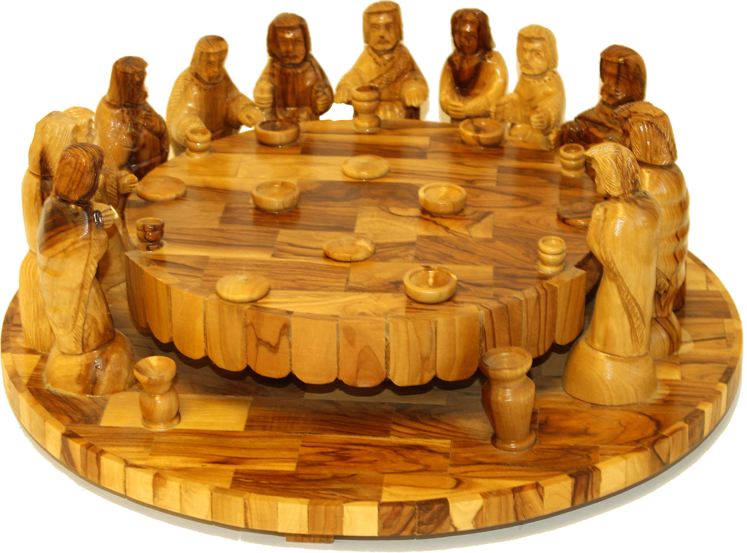  Holy Land Market Round Olive Wood Last Supper - one Piece (34 x 14 cm or 13.5 x 5.5 inches)、mySite、elrpsem3k