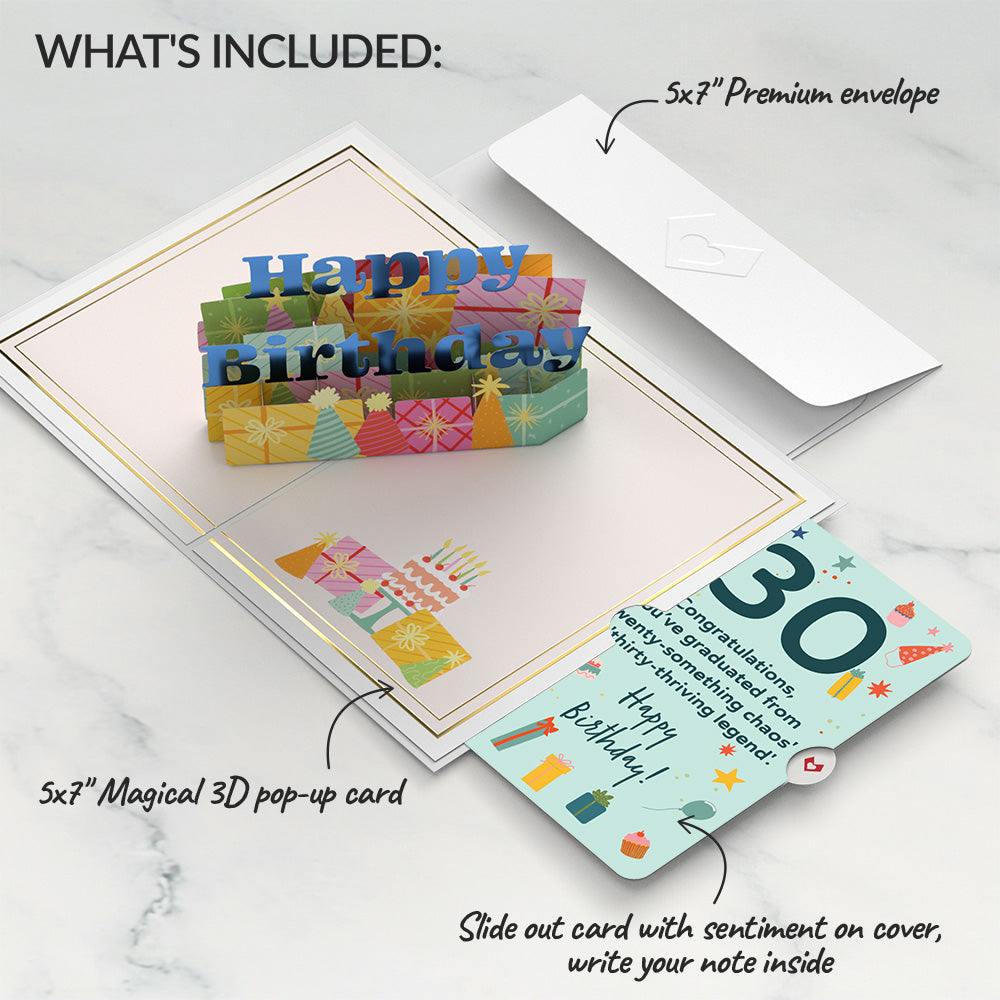 Wishing You a Happy 30th Birthday Pop-Up Card and Sentiment Set、mySite、solidvoid