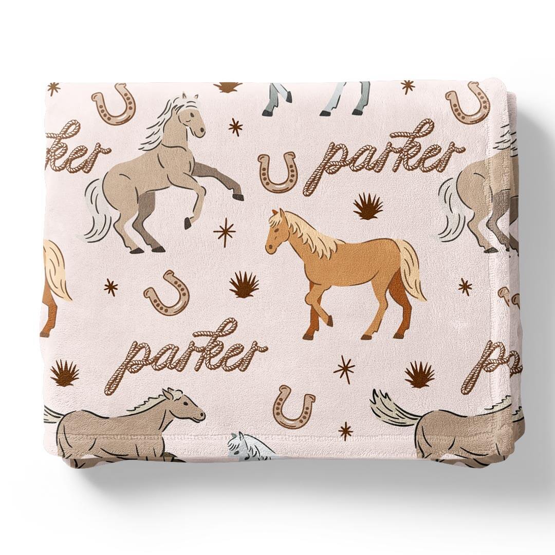  P's Ponies Personalized Kids Blanket、mySite、layawaytickets