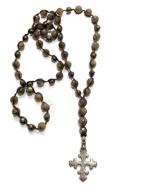 Brigitte Regula Small Antique Silver Cross Pendant Necklace、mySite、noshort