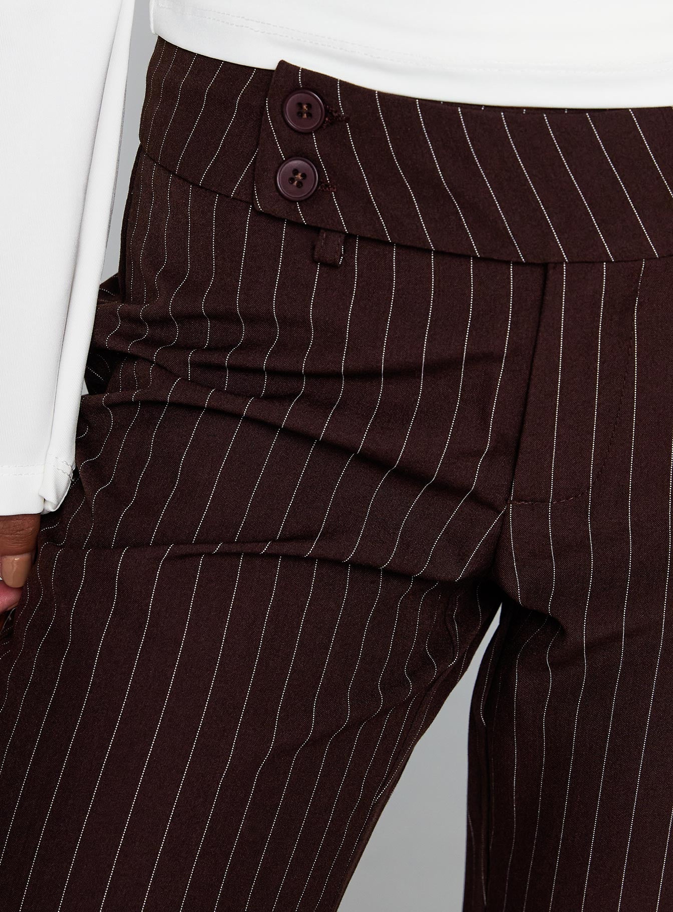 Kinkirk Flared Pants Brown Pinstripe、mySite、solidvoid