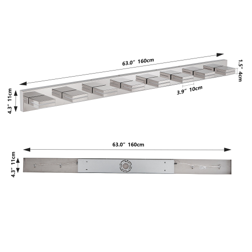 Modern Chrome LED Vanity Light, 5-Lights Wall Sconce for Bathroom and Mirror, Sleek Minimalist Design, Energy-Efficient, Easy to Install、、eastwooduniform