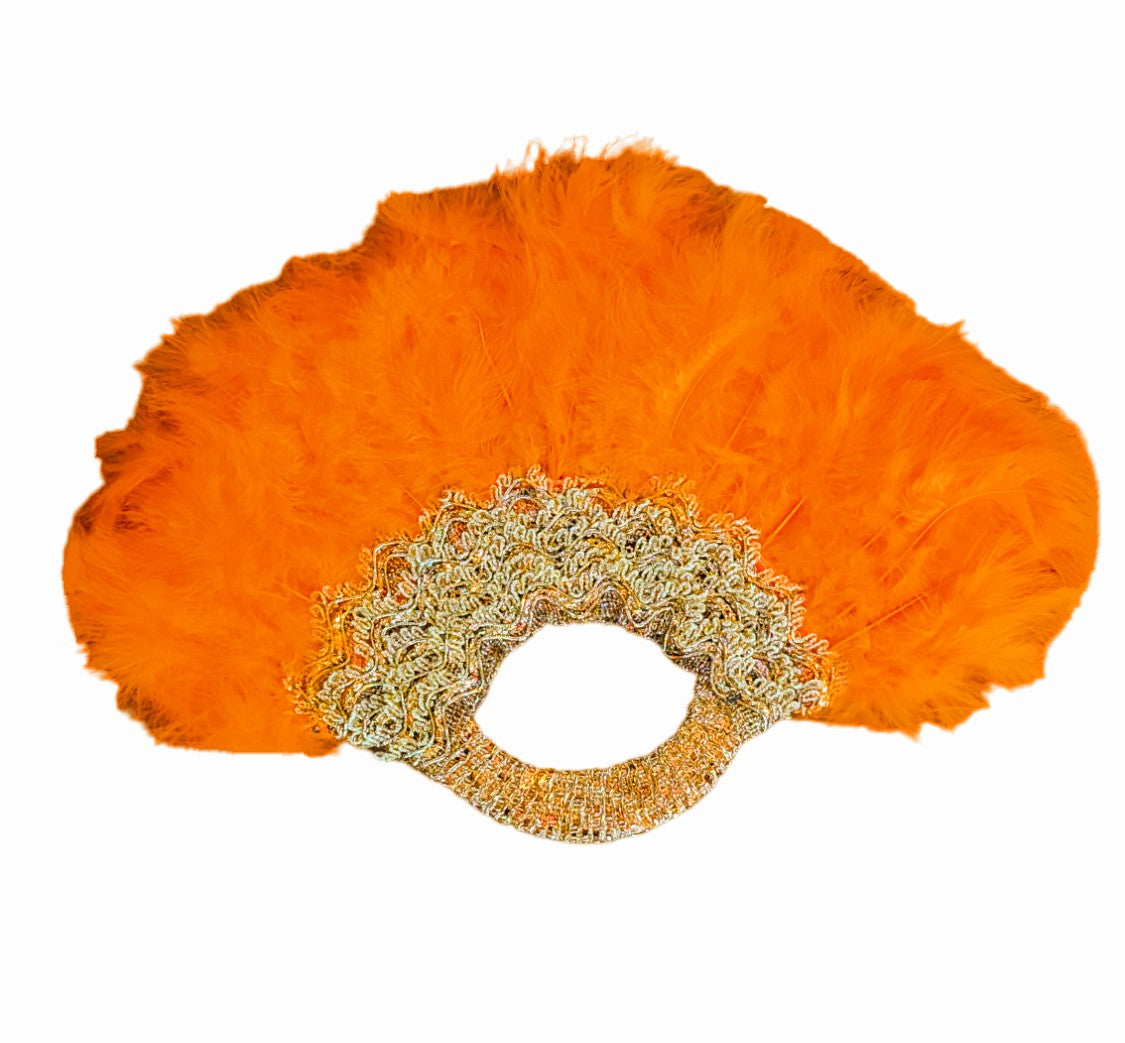 Dupsie's AurumAire Orange Nigerian African Wedding Feather Fan DPFFOG2、mySite、solidvoid