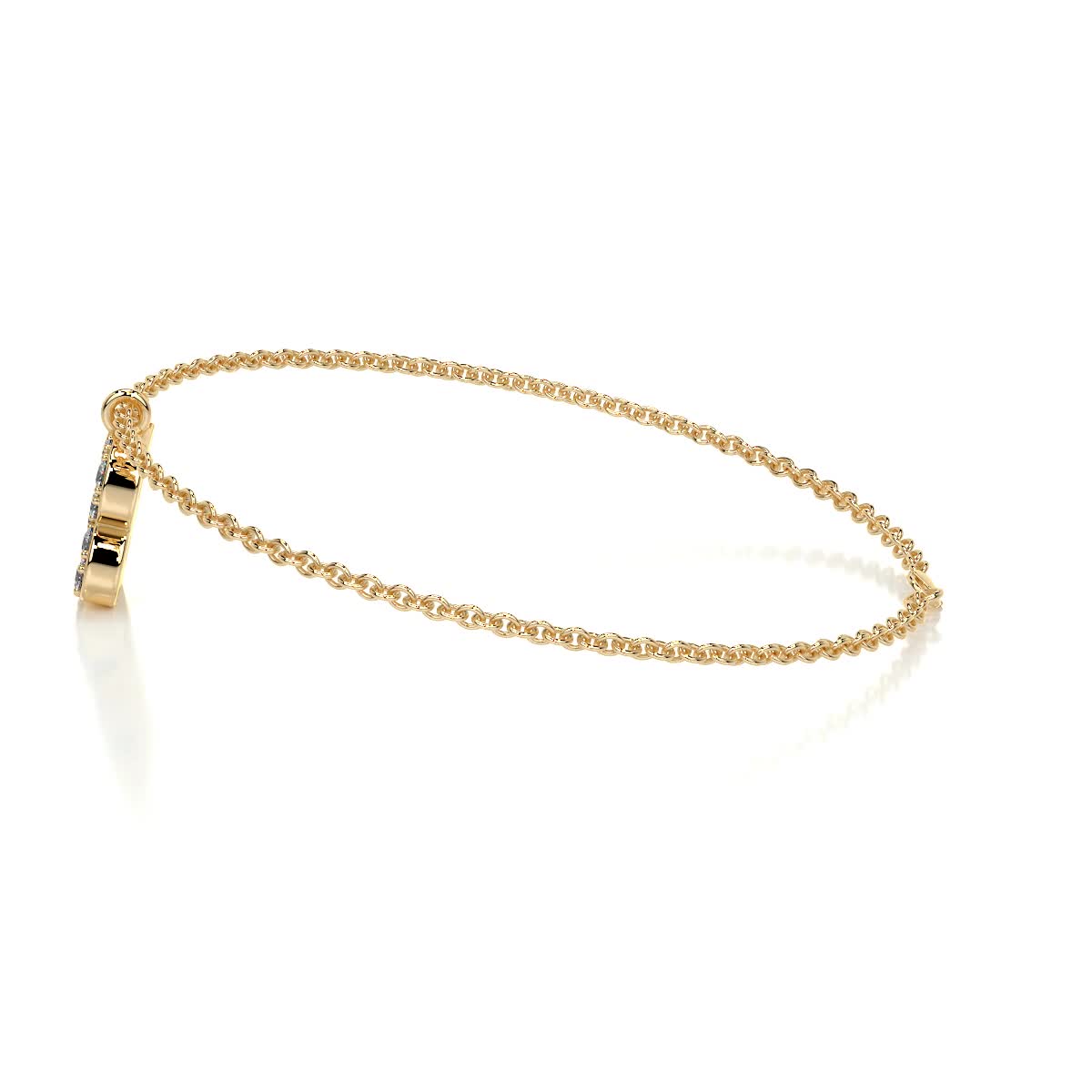 Barbara Letter Lab Grown Diamonds Bracelet (0.15 Carat) -18K Yellow Gold、mySite、hinf8tx79
