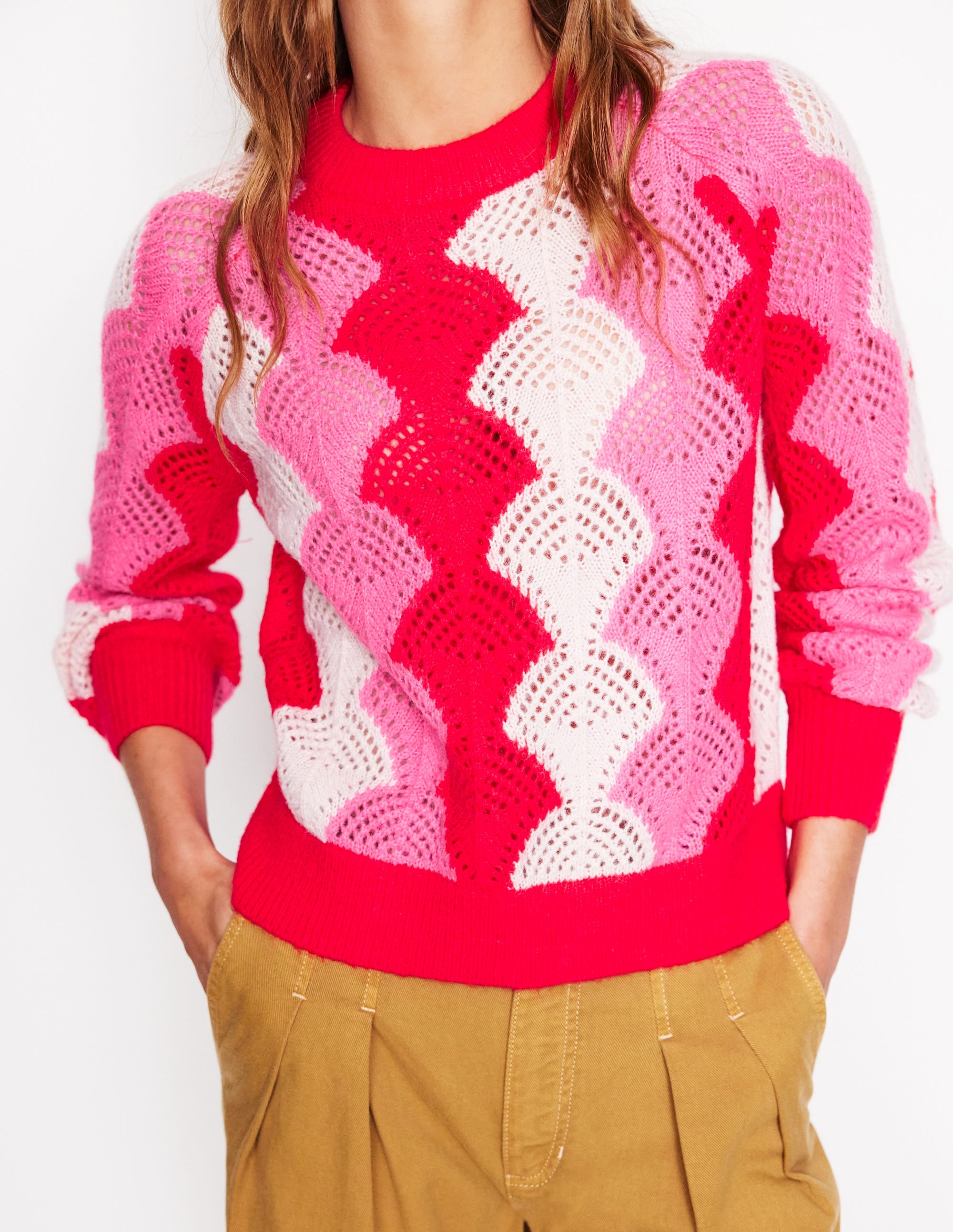  Alice Fluffy Raglan Sweater-Poppy Red/ Chalk/ Tickled Pink、mySite、ashleygrahame