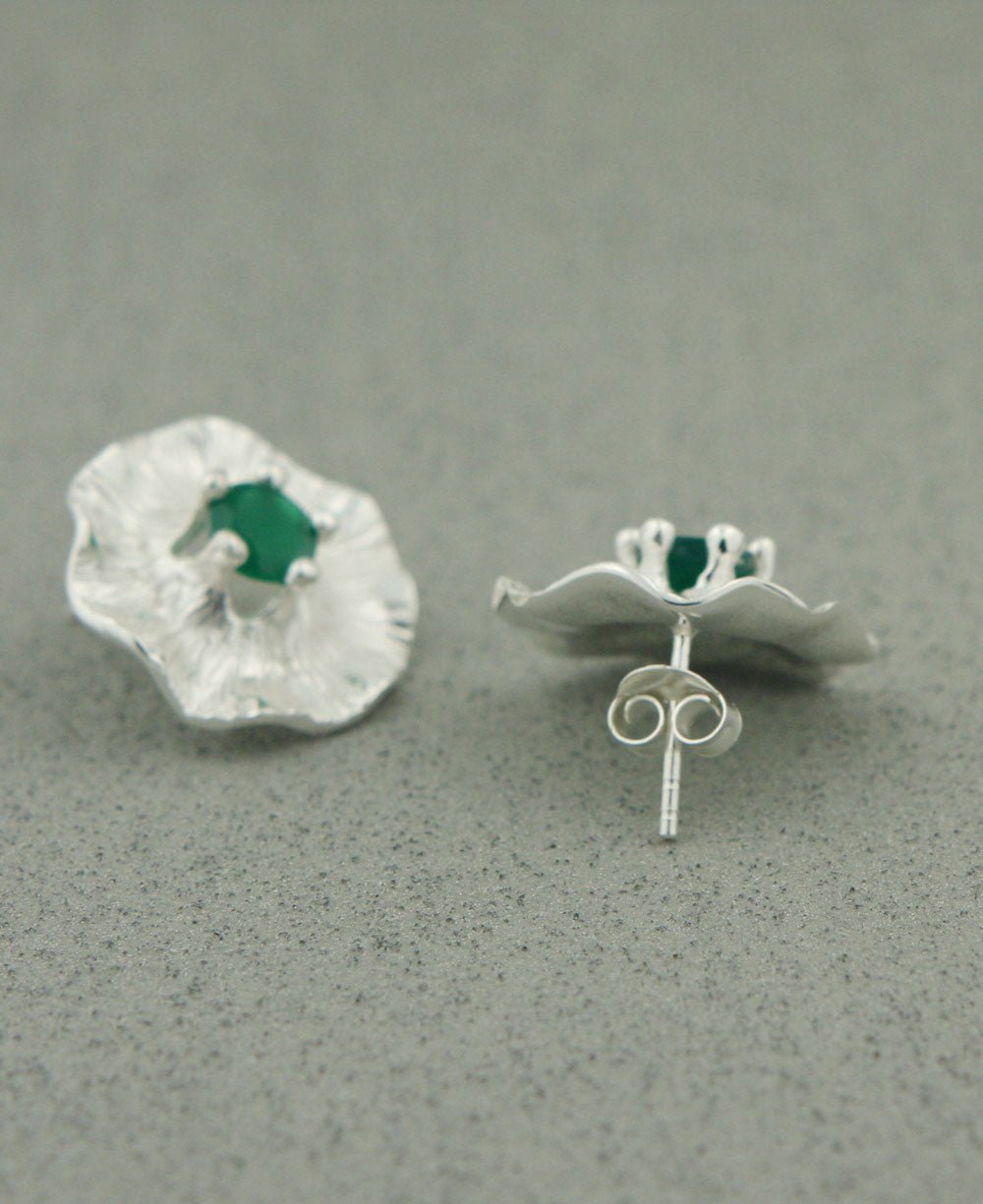 Gemstone Lotus Pad Earrings, Sterling Silver、mySite、topwebapps