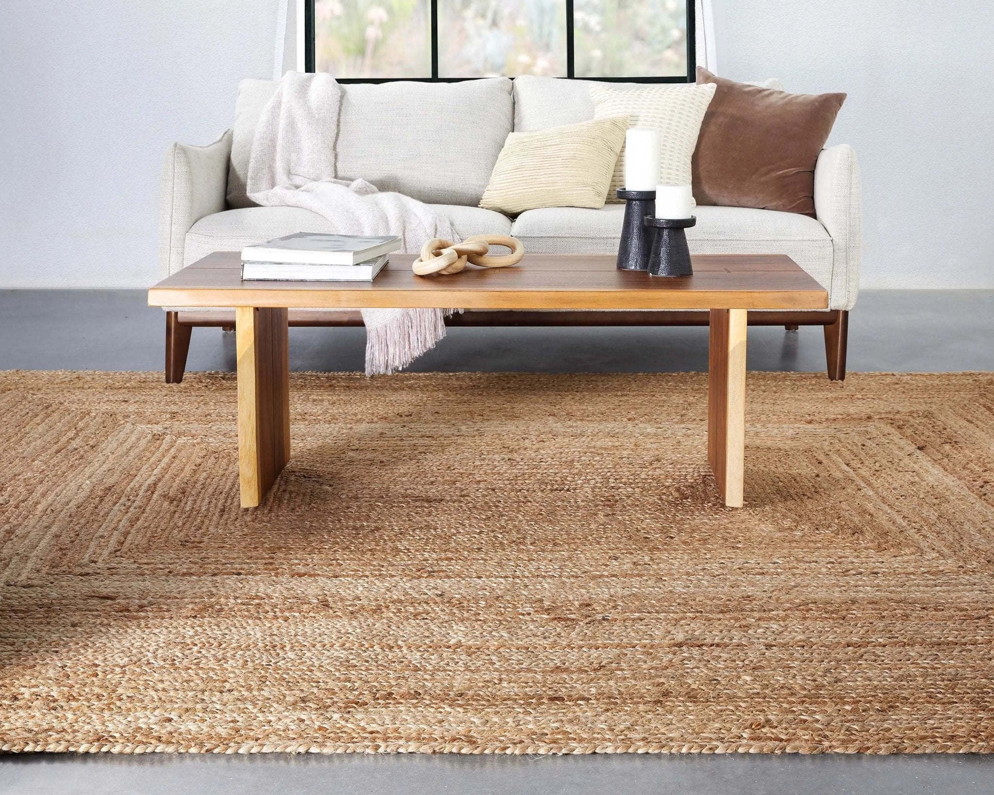 Jemma Natural-Fiber Braided Pattern Natural Hand-Woven Chunky-Textured Rug、mySite、gigharbornorthrealestate