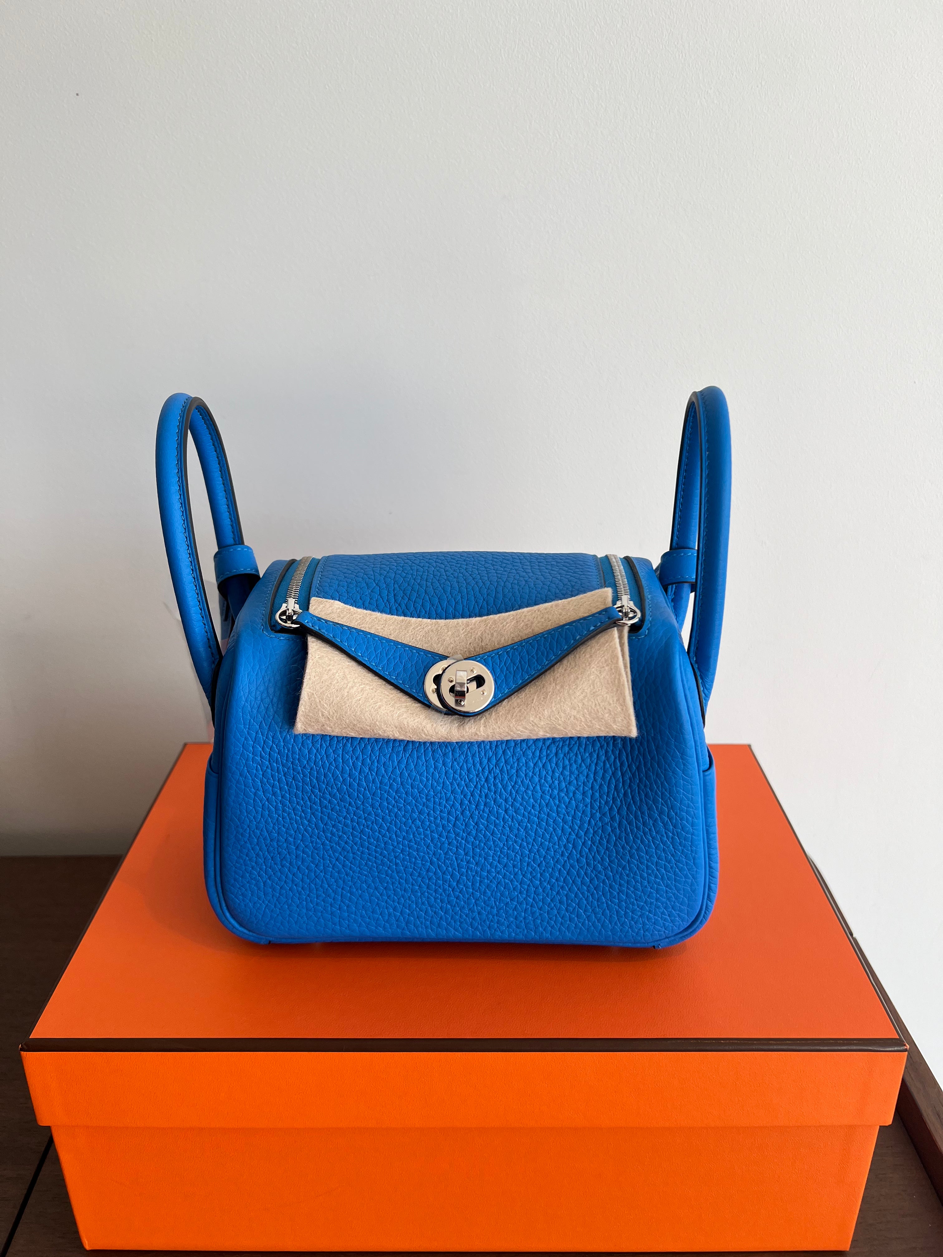 Hermès Mini Lindy Bleu Hydra Clemence PHW、mySite、garminoutage.com