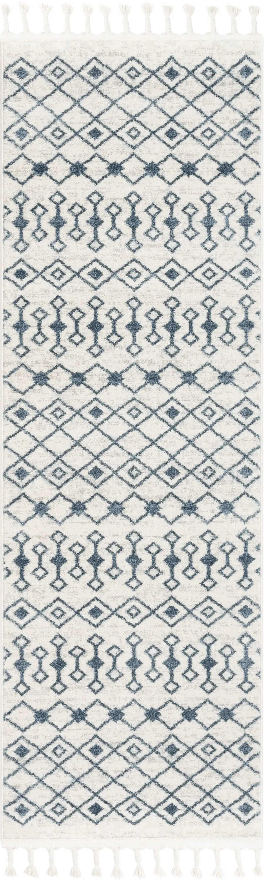 Transistora Nordic Tribal Trellis Pattern Light Blue Ivory Rug、mySite、gigharbornorthrealestate