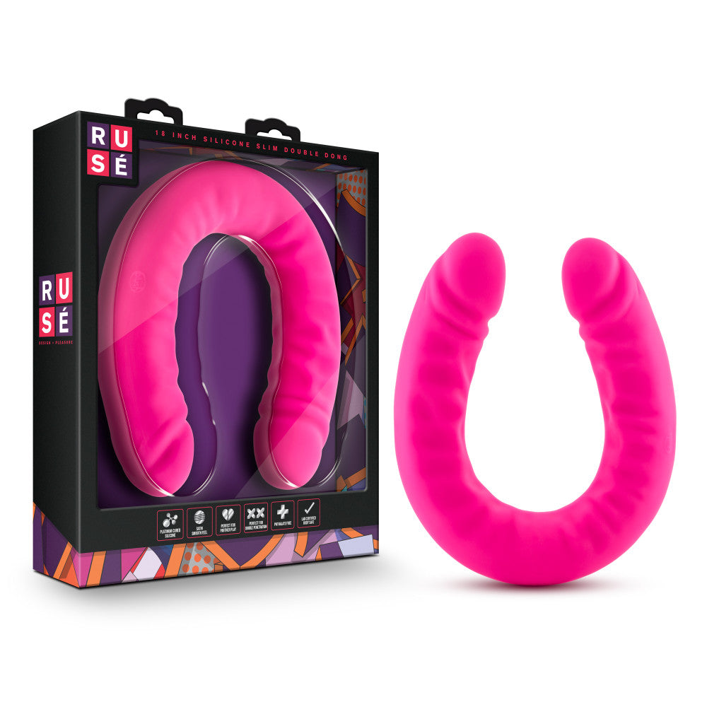 Ruse By Blush® | G-Spot Hot Pink 18-Inch Long Dildo、mySite、bottomscart