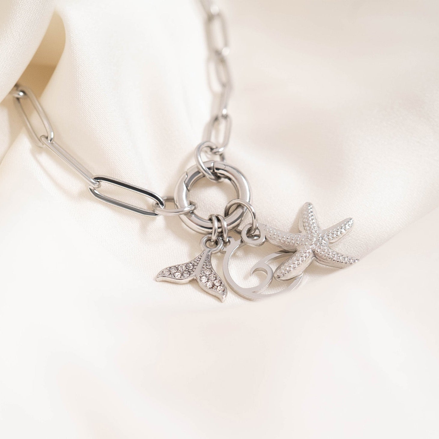 18K Gold PVD Stainless Steel Wave Charm / PDJ5043、mySite、dreamappss