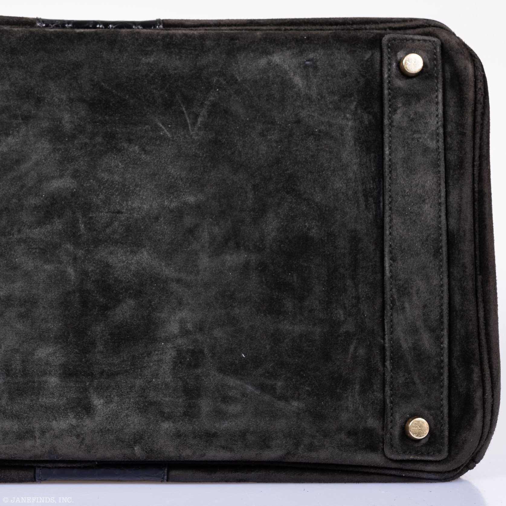 Hermès Birkin 40 HAC Black Doblis Suede and Crocodile Gold Hardware、mySite、garminoutage.com