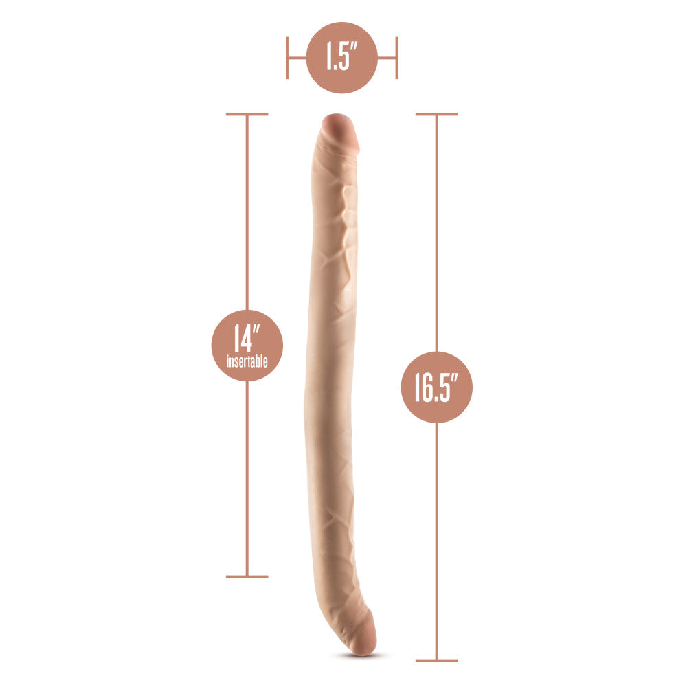 Dr. Skin Plus | 16.5 Inch Double Dong – Extra Long Double-Ended Dildo With A Realistic Posable Shaft - Beige、mySite、bottomscart