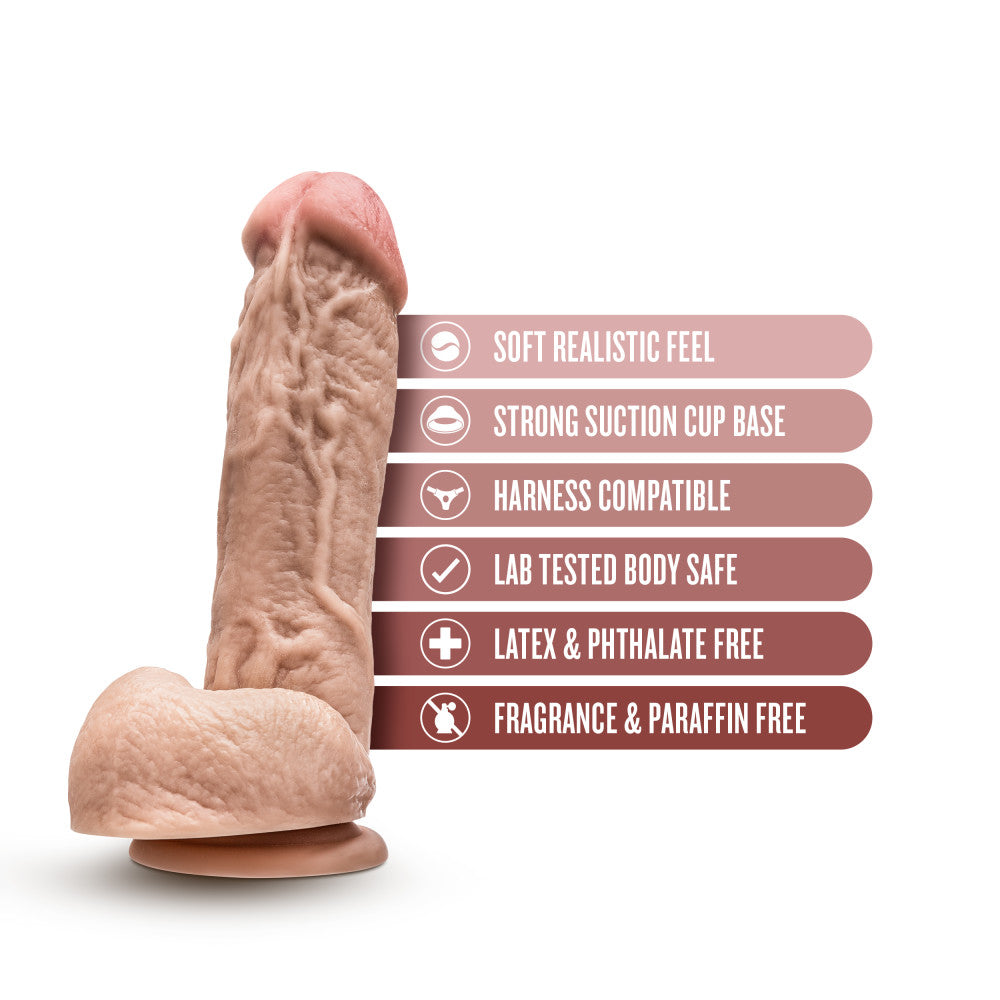 Hung Rider By Blush® | Trigger Realistic Beige 8.5-Inch Long Dildo With Balls & Suction Cup Base、mySite、bottomscart