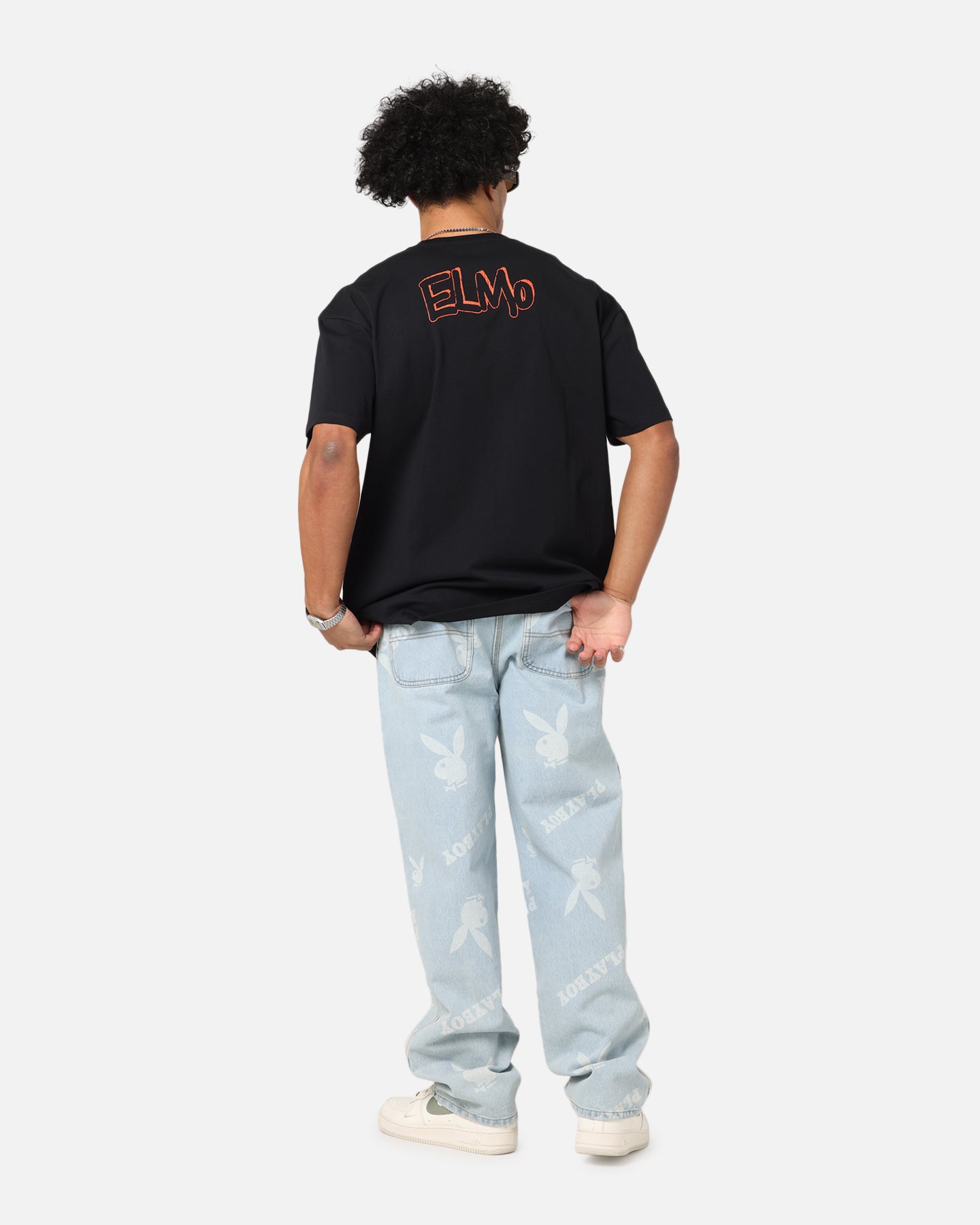 American Thrift X Sesame Street Elmo Grail Heavy T-Shirt Black、mySite、zt4zffjzw