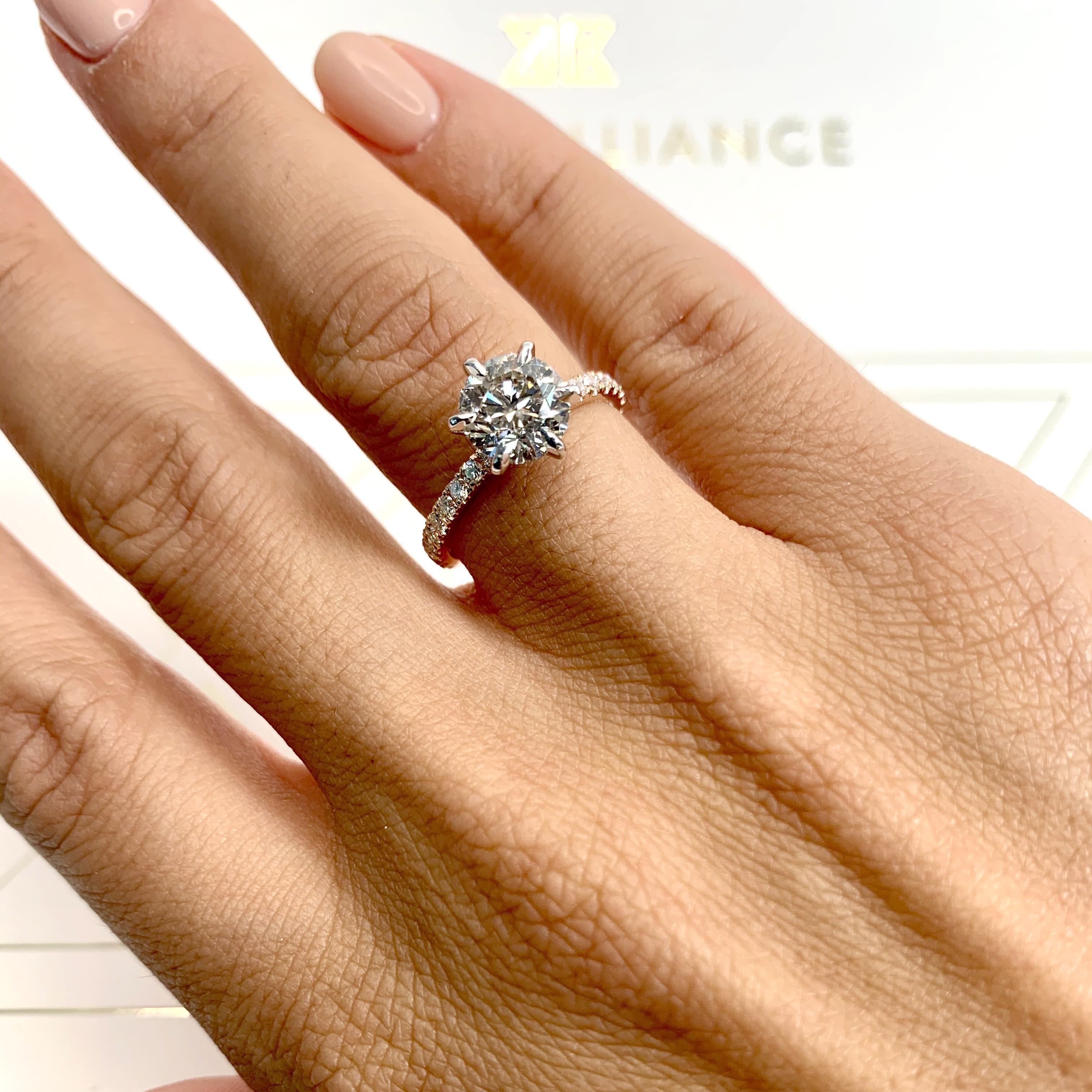 Veronica Lab Grown Diamond Ring -14K Rose Gold、mySite、hinf8tx79