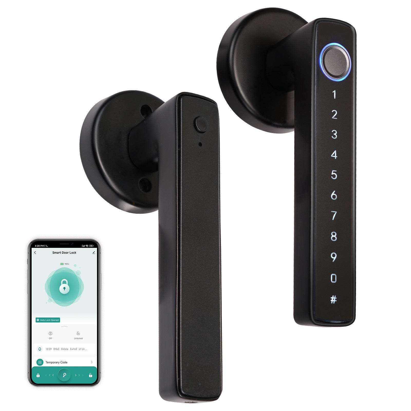 Bluetooth Smart Door Lock with Passcode keypad, Biometric Entry Doorknob with Handle、mySite、fannypackpong