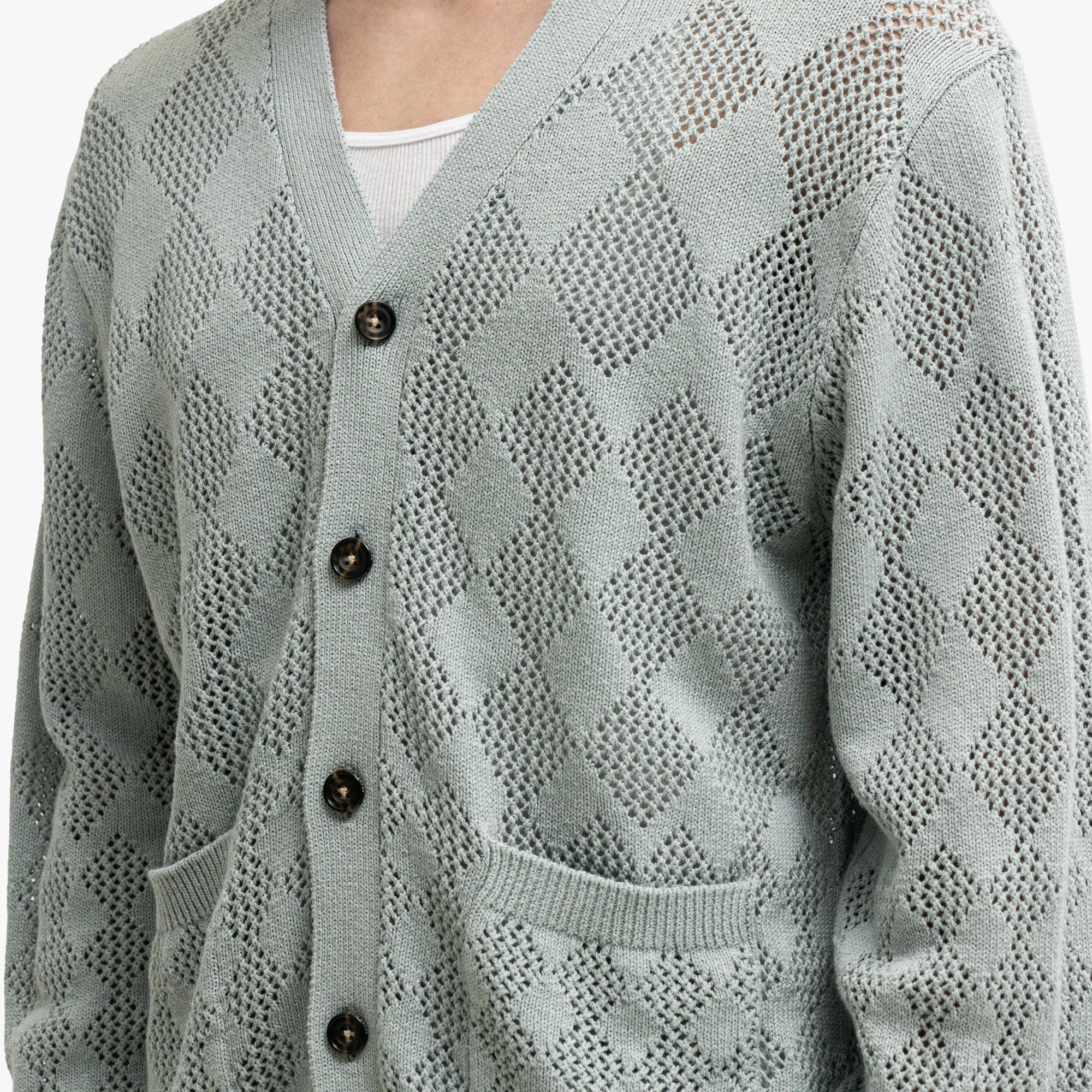  BEAMS PLUS Diamond Mesh Cardigan Sax、mySite、merchandisen
