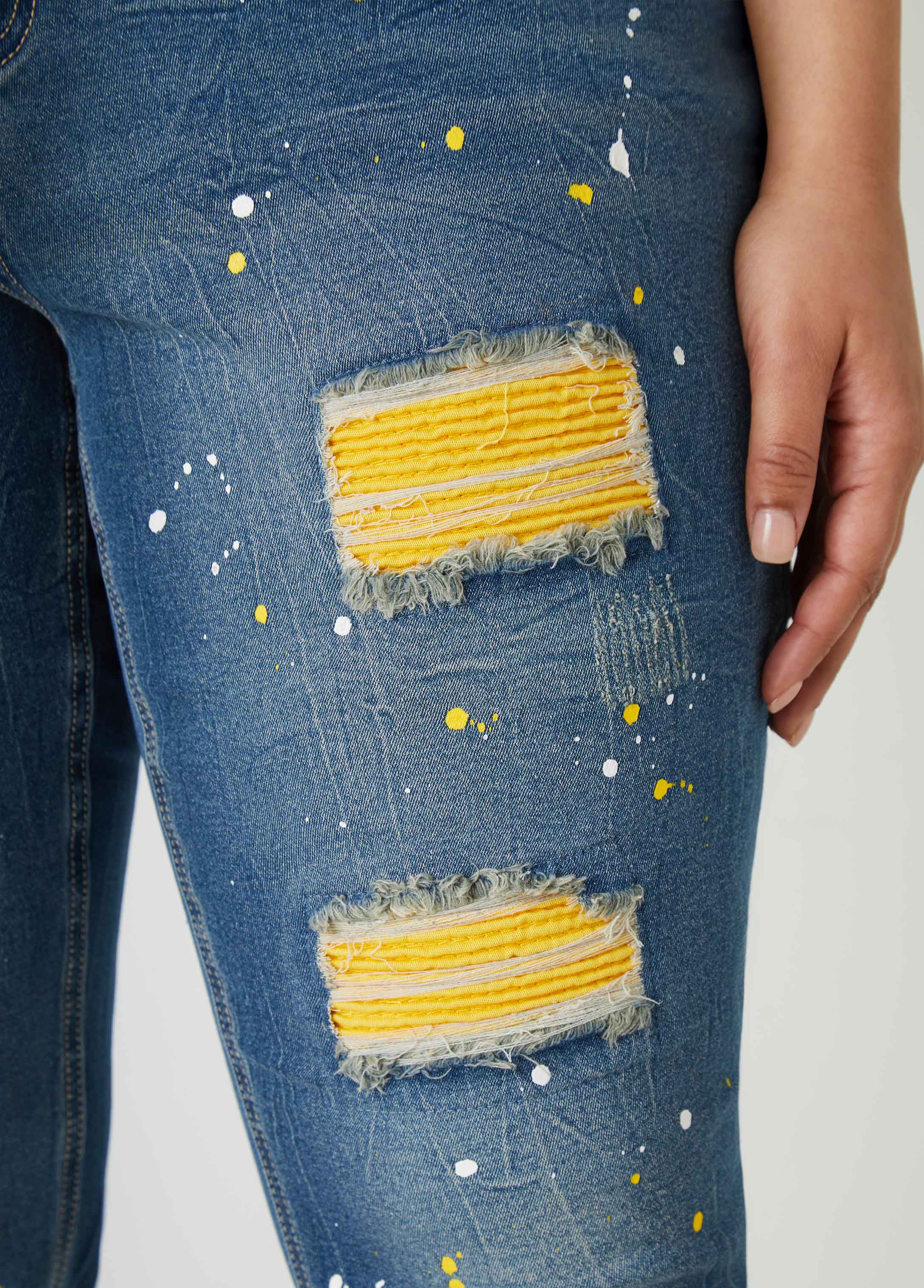 Cutout Ribbed Paneled Skinny Jeans、mySite、bengalsvssteelers