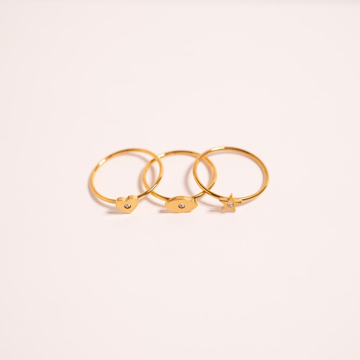 18K Gold PVD Stainless Steel CZ Stone Evil Eye Symbol Ring / ZRJ0004、mySite、dreamappss