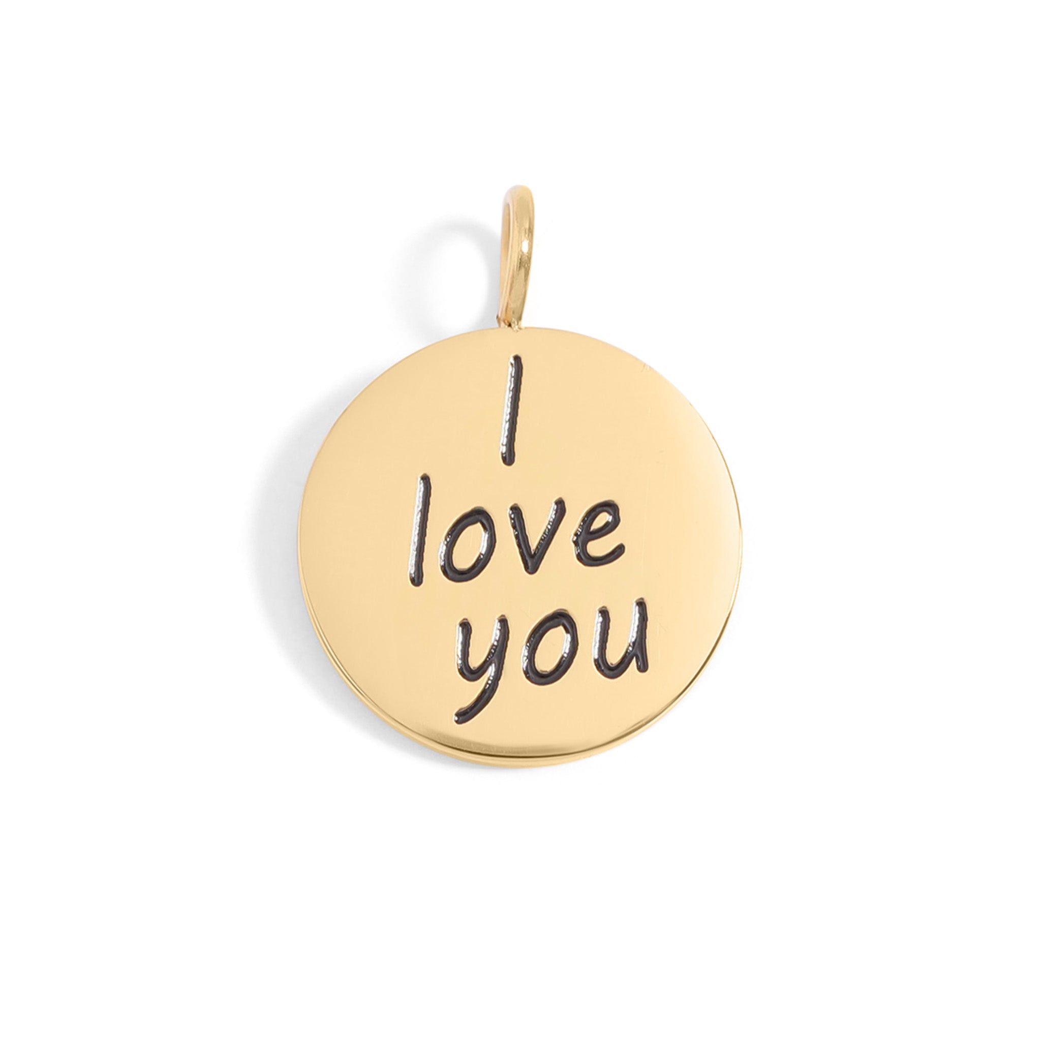 18K Gold PVD Stainless Steel I Love You Language Charm / PDL0260、mySite、dreamappss